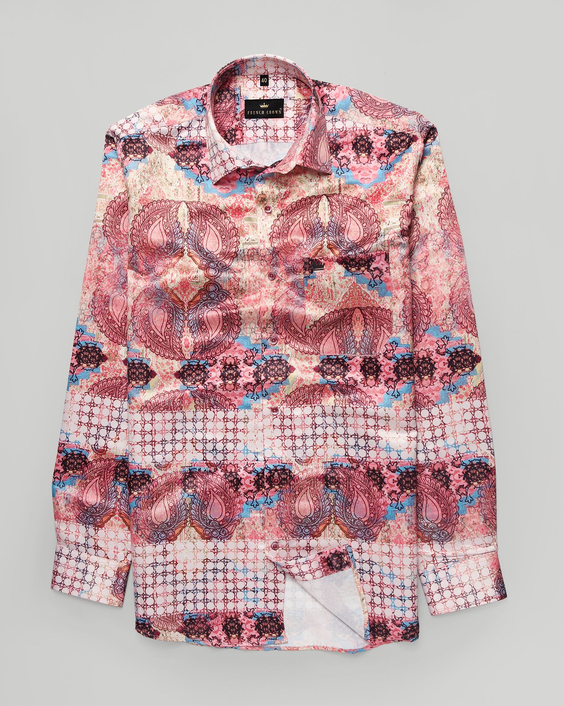 Maroon Paisleys Printed Super Soft Giza Cotton SHIRT