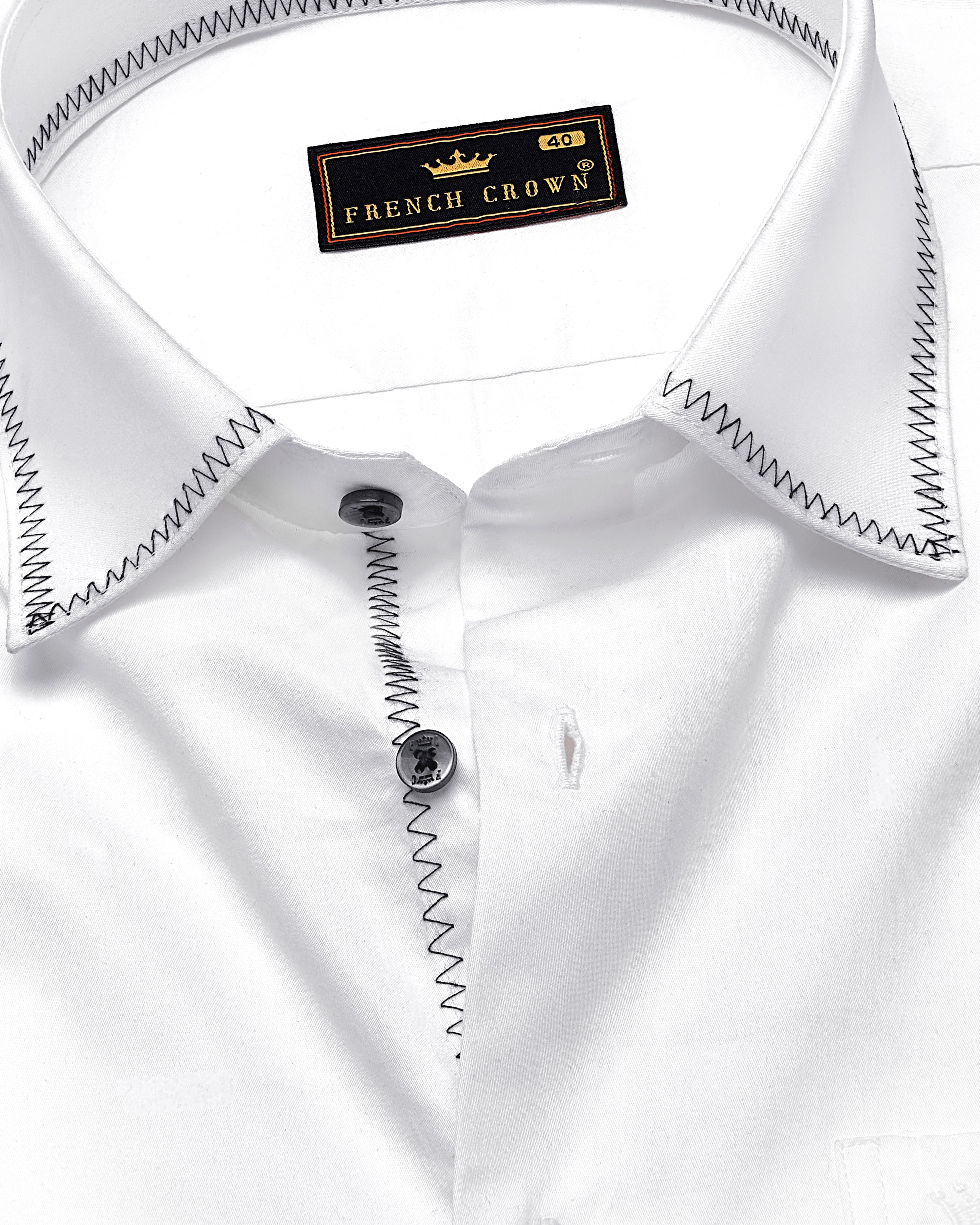 Bright White Casual Plain-Solid Premium Cotton Shirt For Men