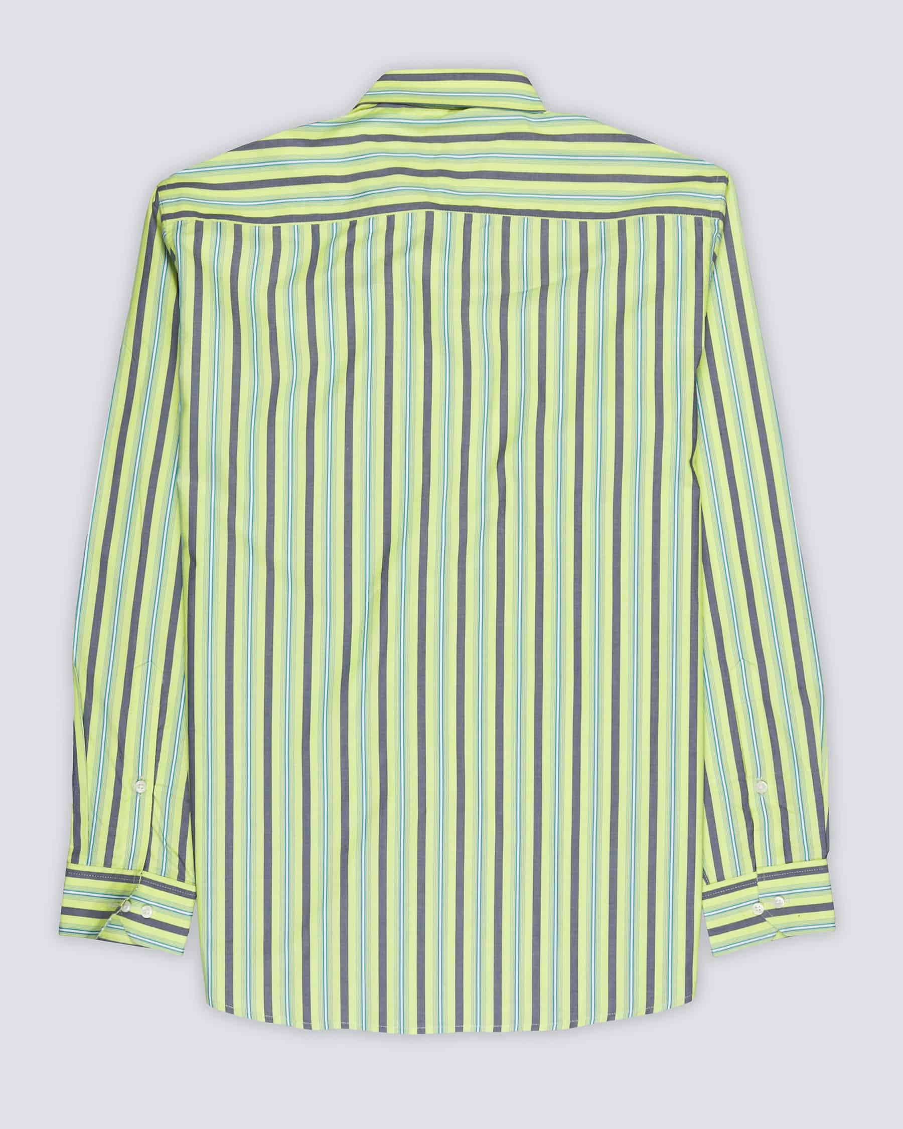 Green Striped Premium Cotton Shirt