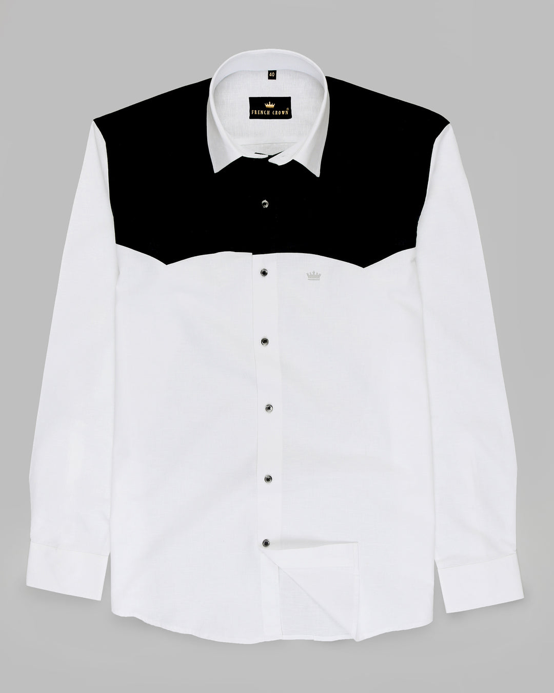 Luca Safari Linen Shirt with French Collar White – Khirzad