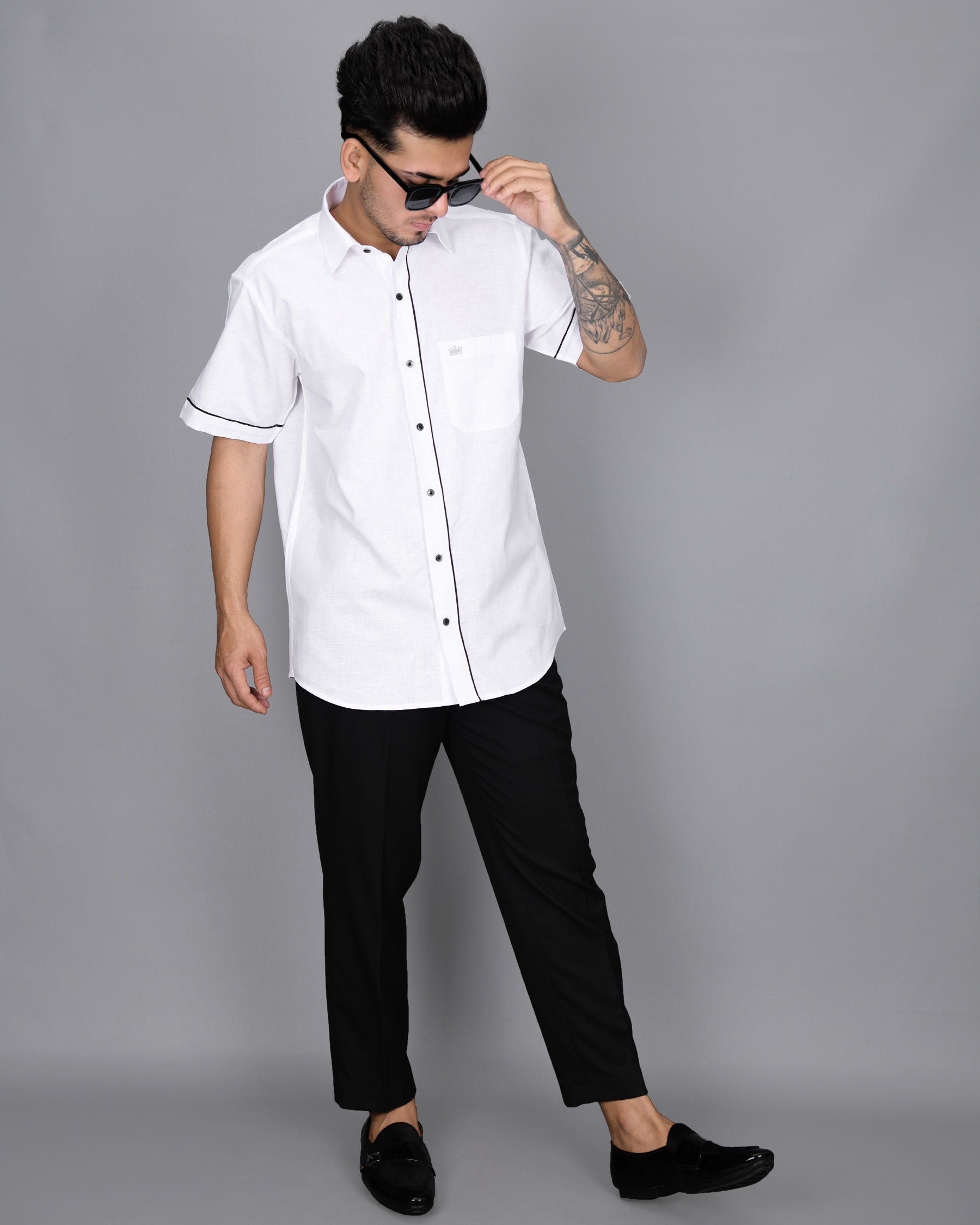 Bright White with Black Piping Luxurious Linen Shirt 3190BLK-P19-38, 3190BLK-P19-H-38, 3190BLK-P19-39, 3190BLK-P19-H-39, 3190BLK-P19-40, 3190BLK-P19-H-40, 3190BLK-P19-42, 3190BLK-P19-H-42, 3190BLK-P19-44, 3190BLK-P19-H-44, 3190BLK-P19-46, 3190BLK-P19-H-46, 3190BLK-P19-48, 3190BLK-P19-H-48, 3190BLK-P19-50, 3190BLK-P19-H-50, 3190BLK-P19-52, 3190BLK-P19-H-52