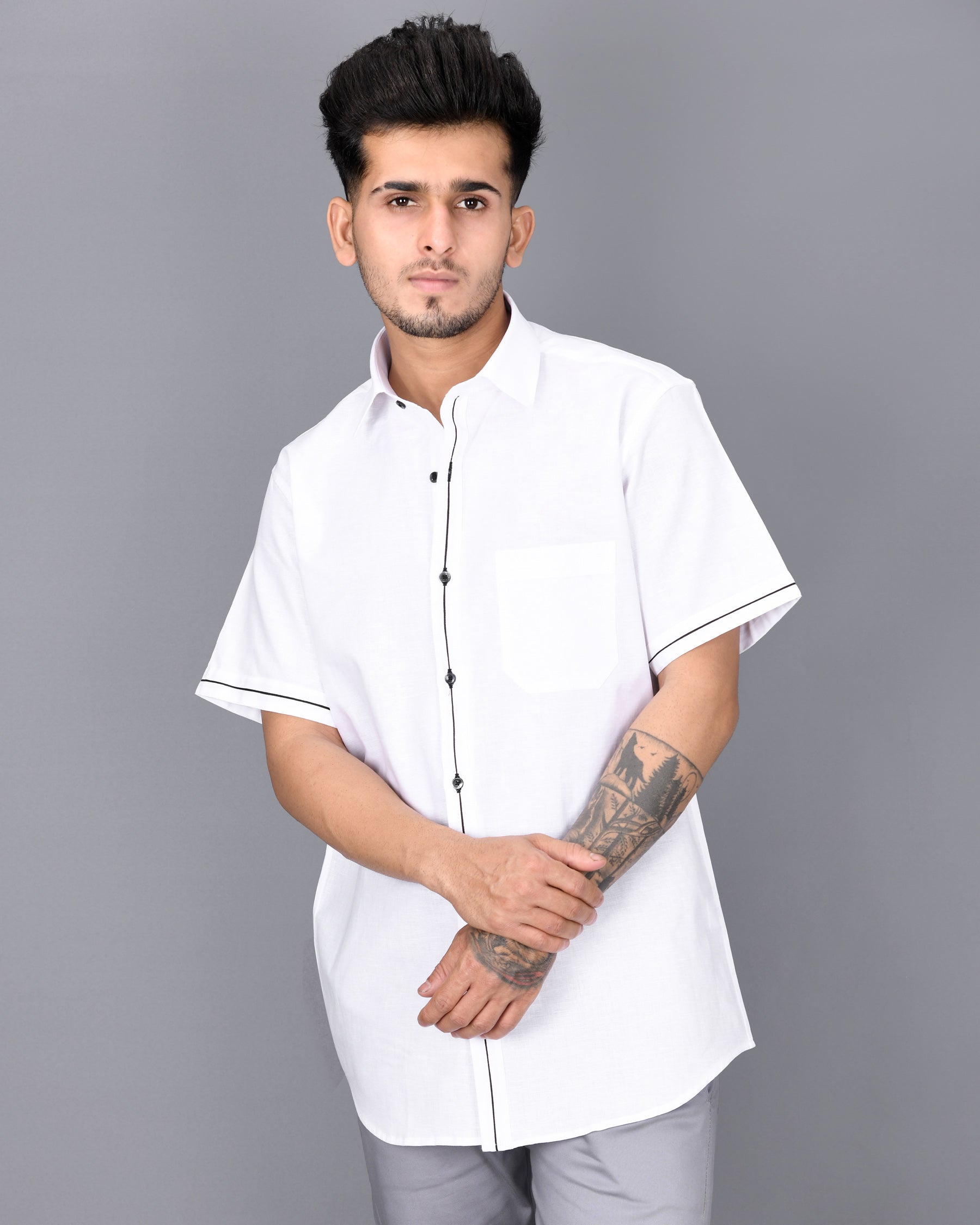 Bright White with Black Centre Piping Luxurious Linen Shirt 3191BLK-P20-38, 3191BLK-P20-H-38, 3191BLK-P20-39, 3191BLK-P20-H-39, 3191BLK-P20-40, 3191BLK-P20-H-40, 3191BLK-P20-42, 3191BLK-P20-H-42, 3191BLK-P20-44, 3191BLK-P20-H-44, 3191BLK-P20-46, 3191BLK-P20-H-46, 3191BLK-P20-48, 3191BLK-P20-H-48, 3191BLK-P20-50, 3191BLK-P20-H-50, 3191BLK-P20-52, 3191BLK-P20-H-52