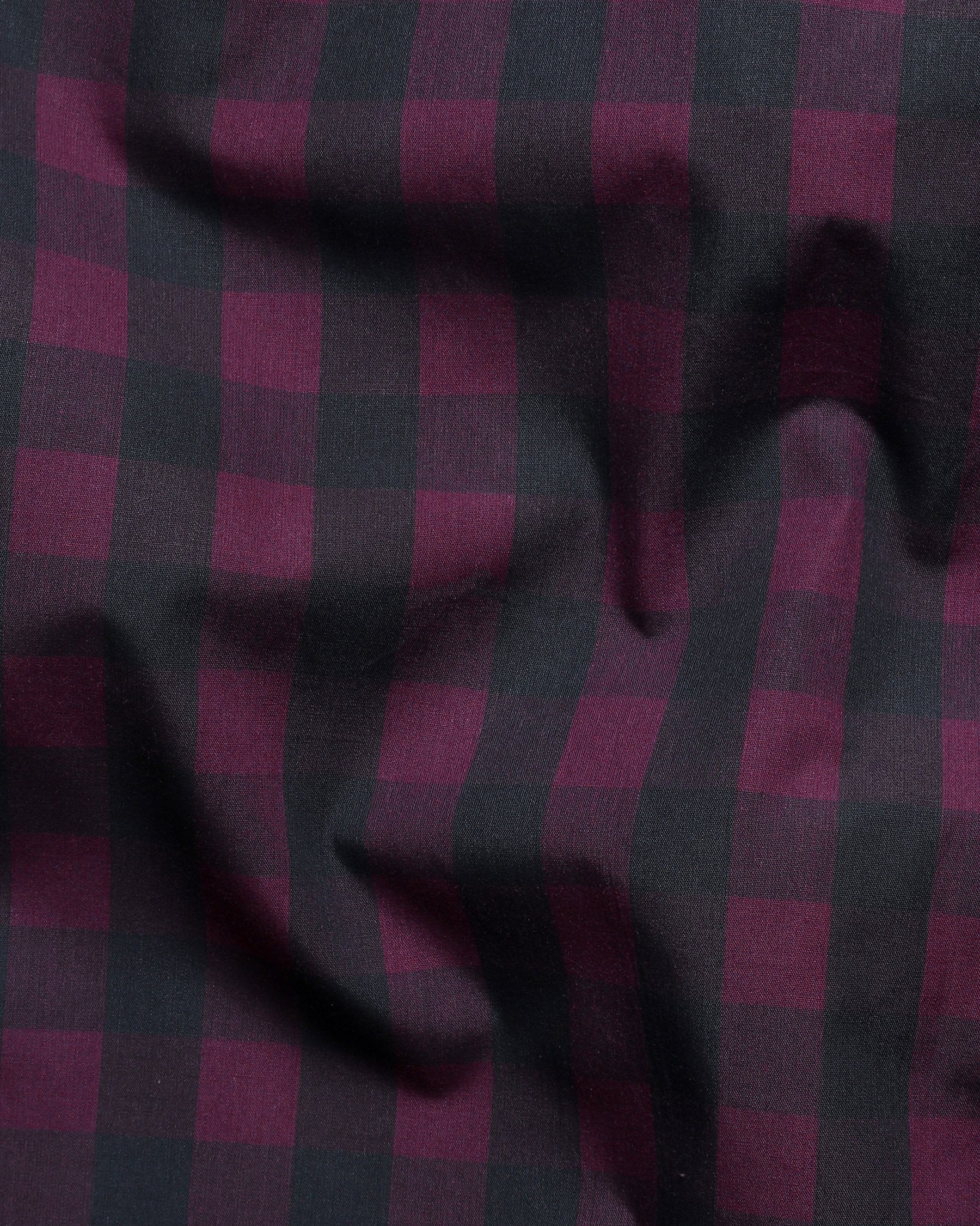 Boysenberry Checked Premium Cotton Shirt