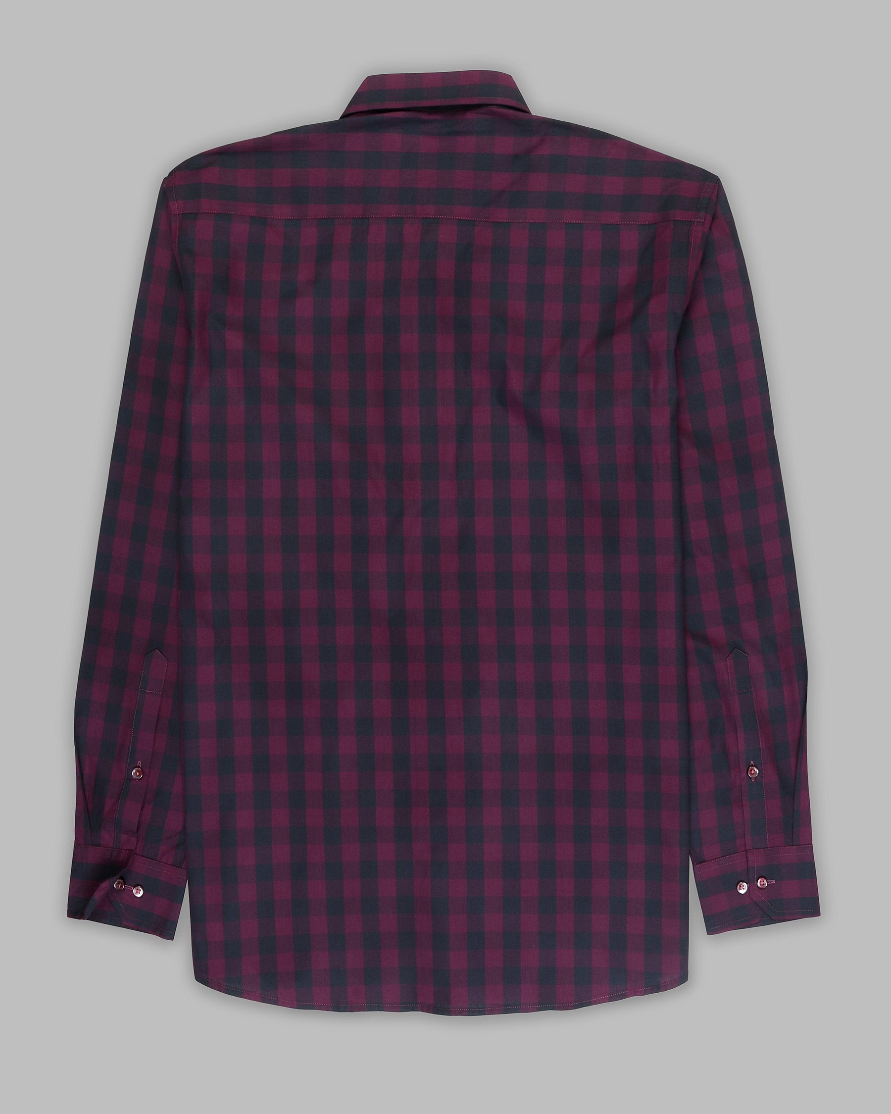 Boysenberry Checked Premium Cotton Shirt