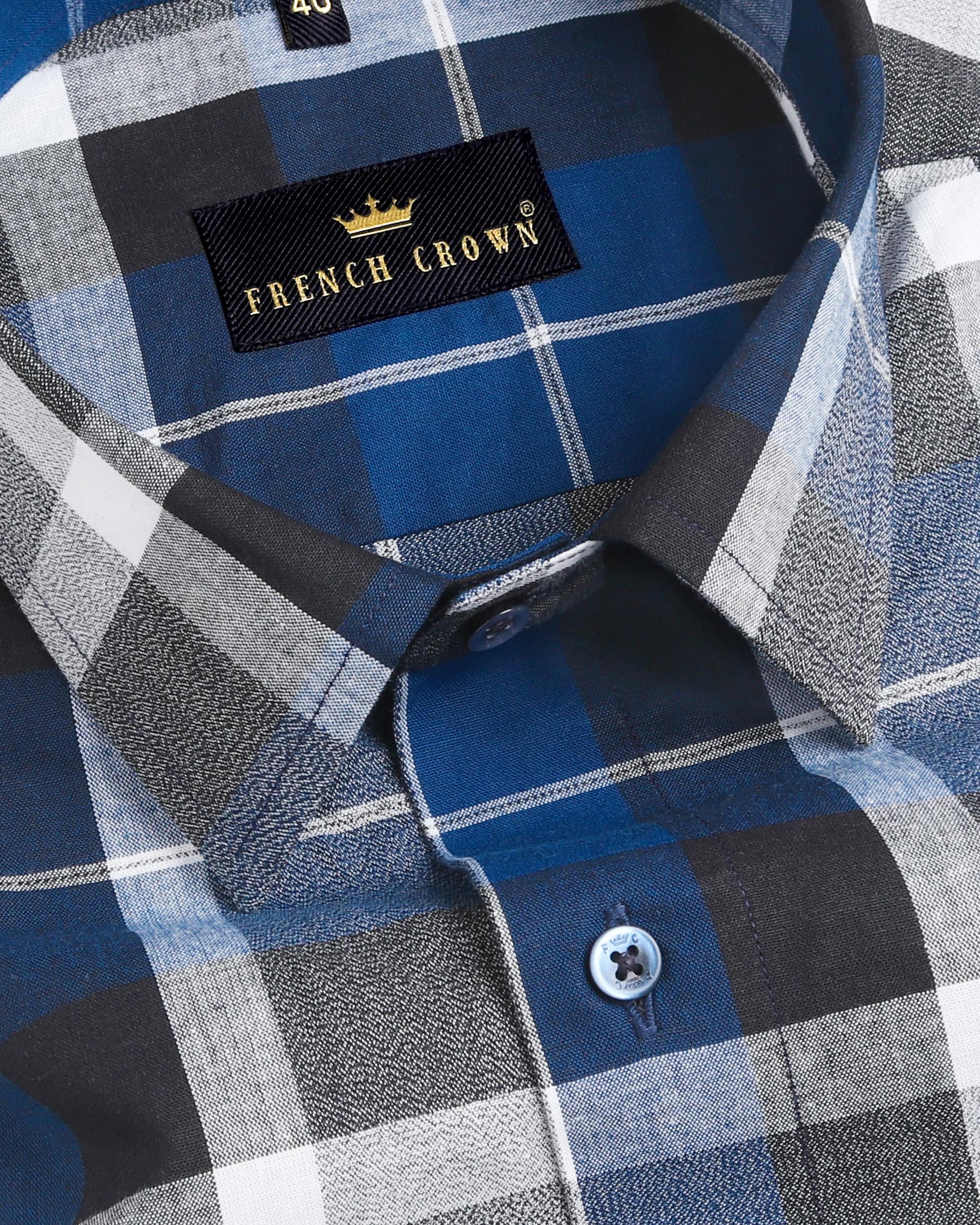 Blue with Black and white Plaid Premium Cotton Shirt 3505BLE-39, 3505BLE-H-40, 3505BLE-46, 3505BLE-H-46, 3505BLE-50, 3505BLE-38, 3505BLE-42, 3505BLE-44, 3505BLE-H-44, 3505BLE-H-38, 3505BLE-H-39, 3505BLE-40, 3505BLE-H-42, 3505BLE-48, 3505BLE-H-48, 3505BLE-H-50, 3505BLE-52, 3505BLE-H-52