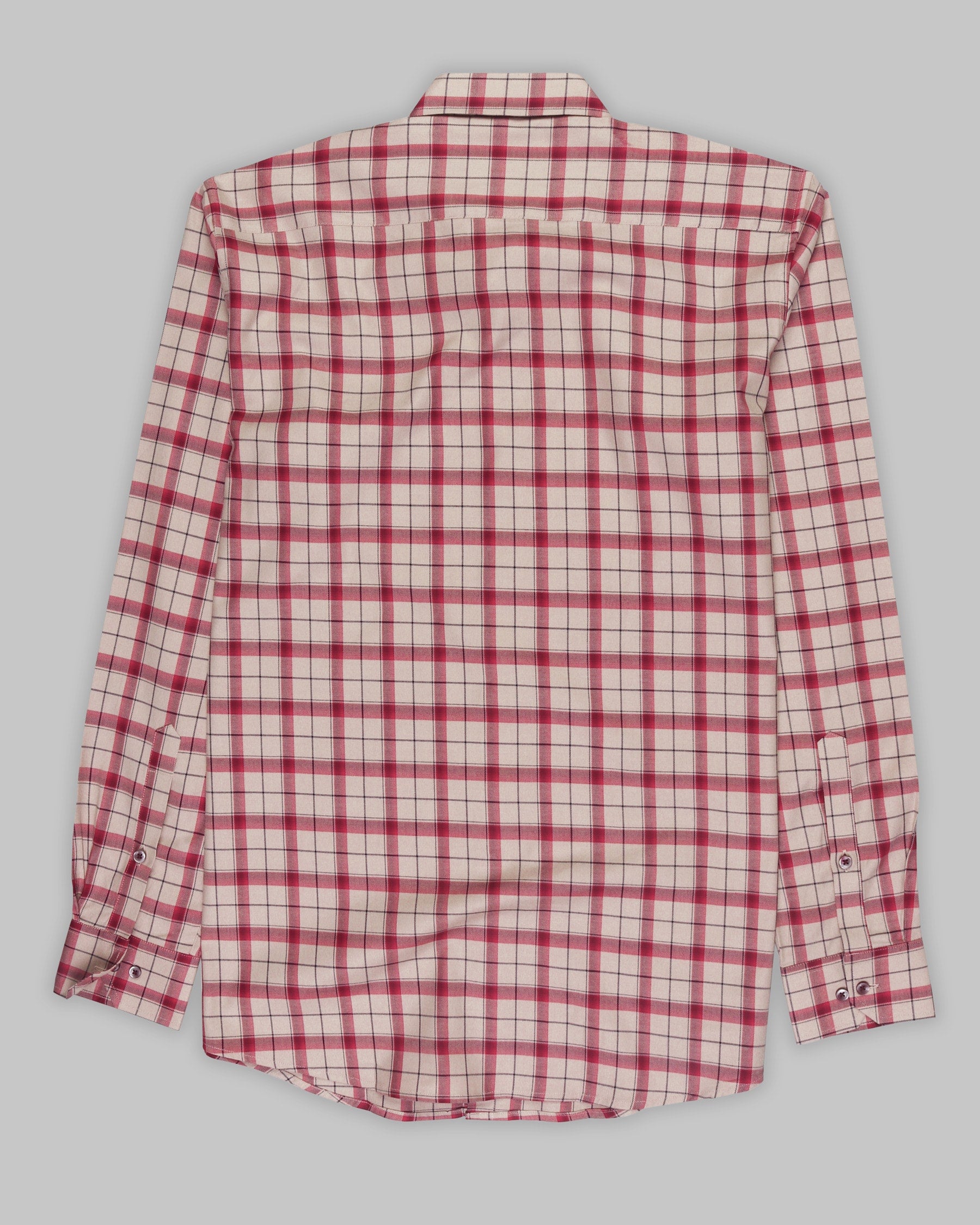 Light brown and Red Plaid Premium Cotton SHIRT