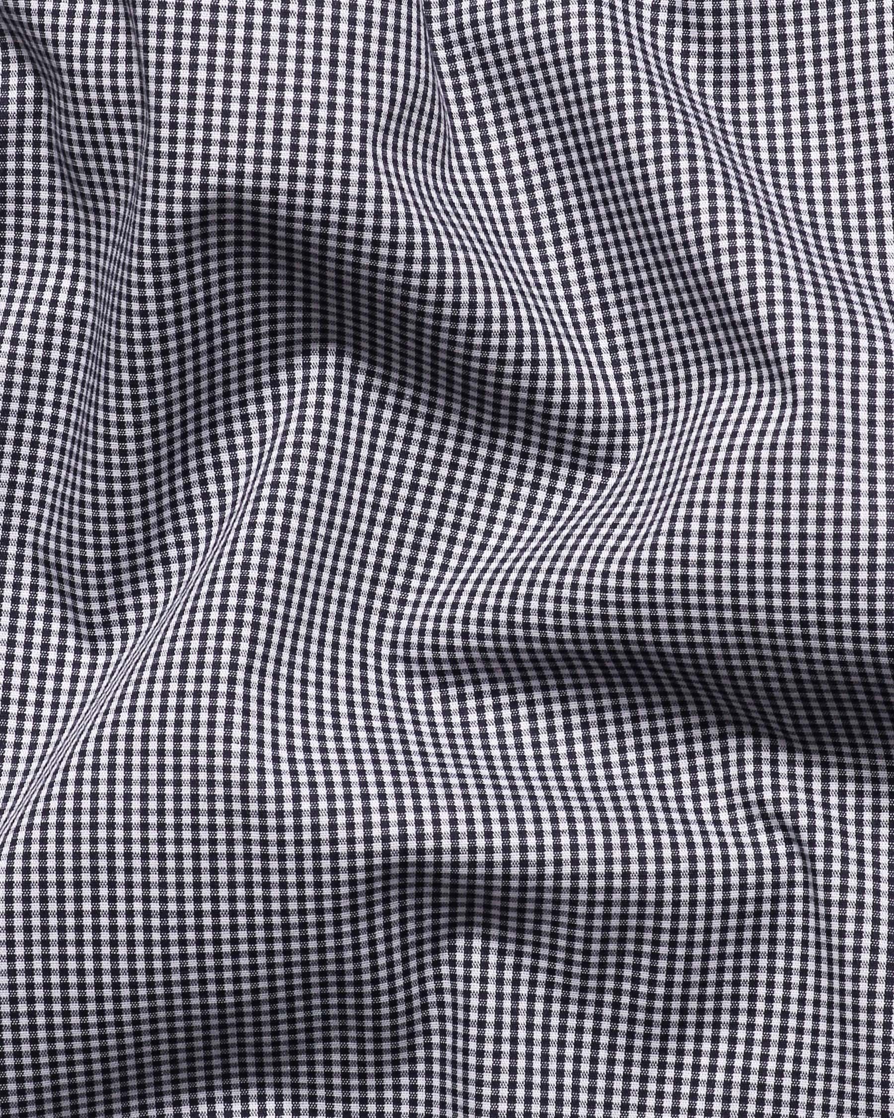 Black and white Micro checked Premium Cotton Shirt