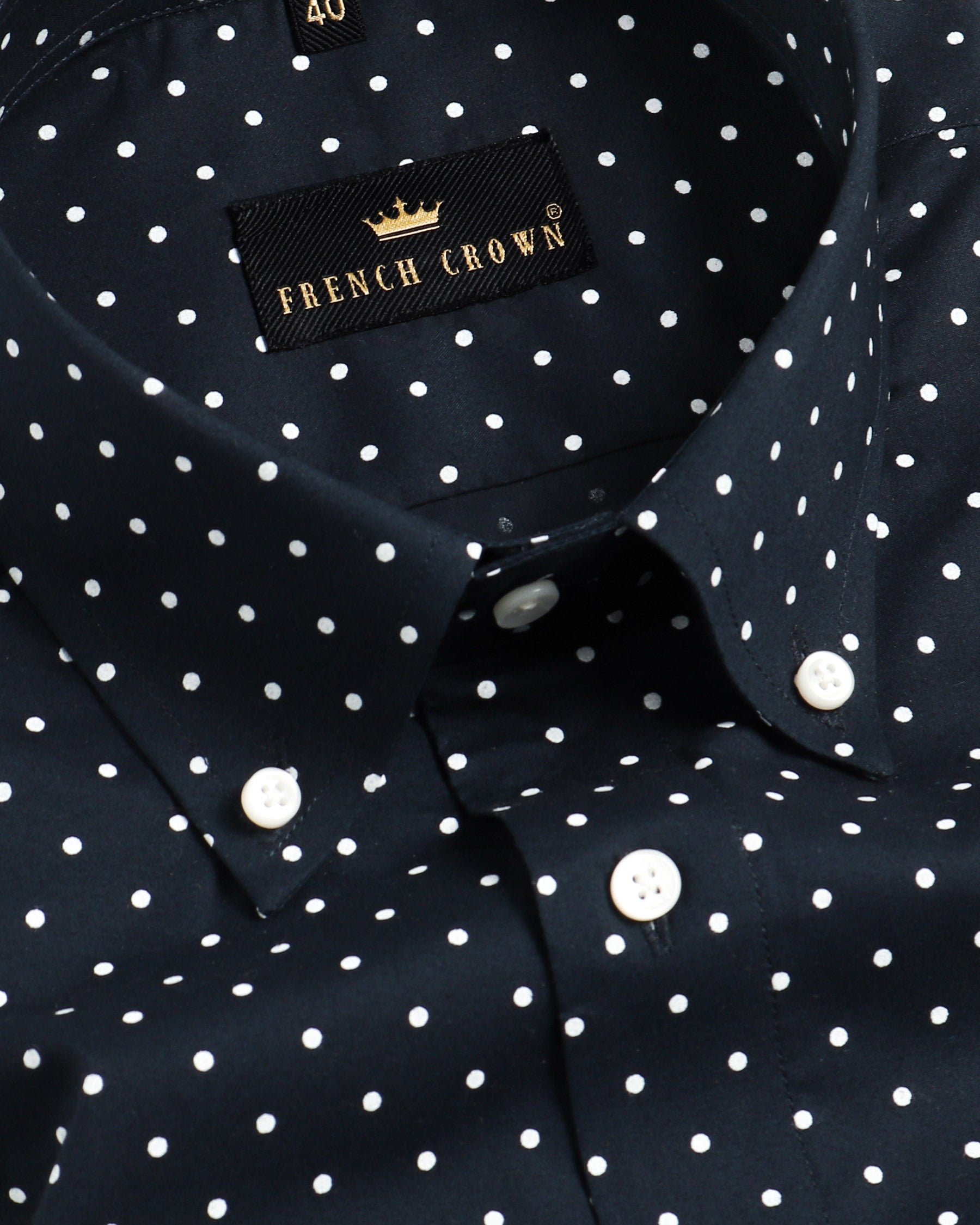 Navy Dotted Premium Cotton Shirt 3665BD-H-44, 3665BD-H-52, 3665BD-48, 3665BD-39, 3665BD-46, 3665BD-38, 3665BD-H-38, 3665BD-40, 3665BD-H-40, 3665BD-42, 3665BD-H-39, 3665BD-H-46, 3665BD-50, 3665BD-H-50, 3665BD-H-42, 3665BD-44, 3665BD-H-48, 3665BD-52