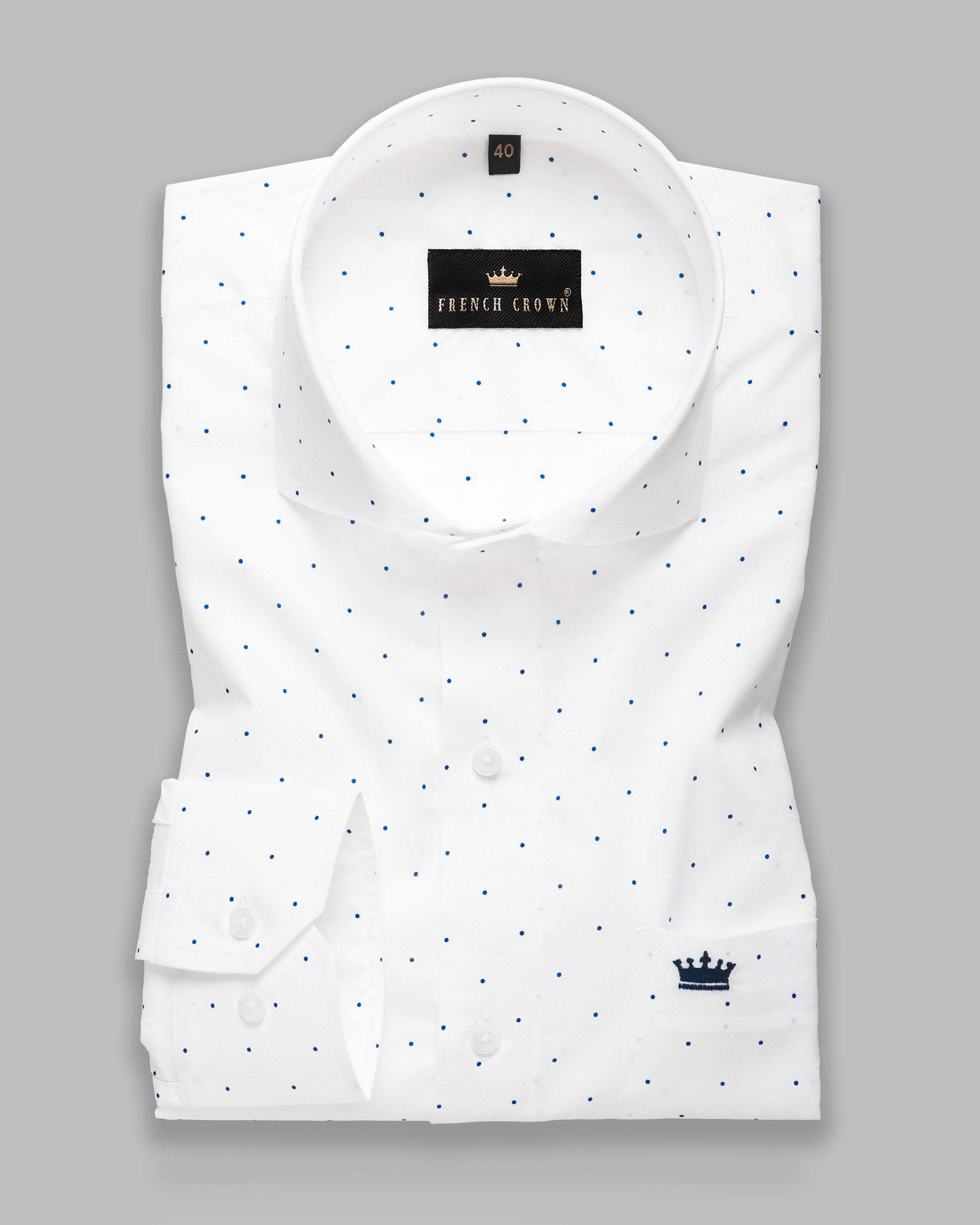 White Dobby Patterned Giza Cotton shirt