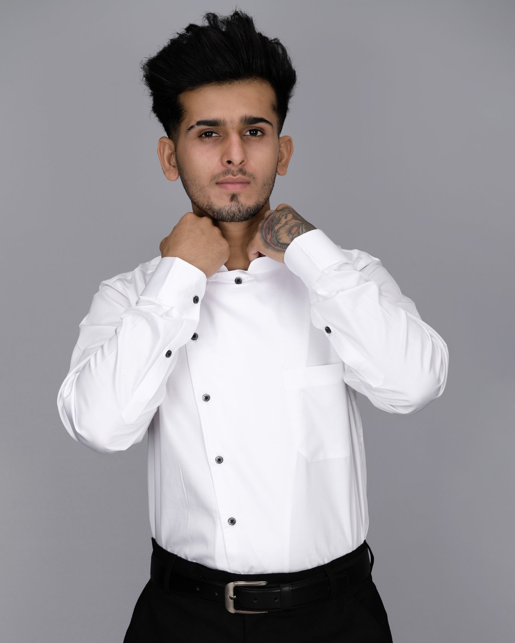 Bright White Subtle Sheen Cross Button Bandhgala Patterned Super Soft Giza Cotton SHIRT 3719M-BLK-P24-38, 3719M-BLK-P24-H-38, 3719M-BLK-P24-39, 3719M-BLK-P24-H-39, 3719M-BLK-P24-40, 3719M-BLK-P24-H-40, 3719M-BLK-P24-42, 3719M-BLK-P24-H-42, 3719M-BLK-P24-44, 3719M-BLK-P24-H-44, 3719M-BLK-P24-46, 3719M-BLK-P24-H-46, 3719M-BLK-P24-48, 3719M-BLK-P24-H-48, 3719M-BLK-P24-50, 3719M-BLK-P24-H-50, 3719M-BLK-P24-52, 3719M-BLK-P24-H-52