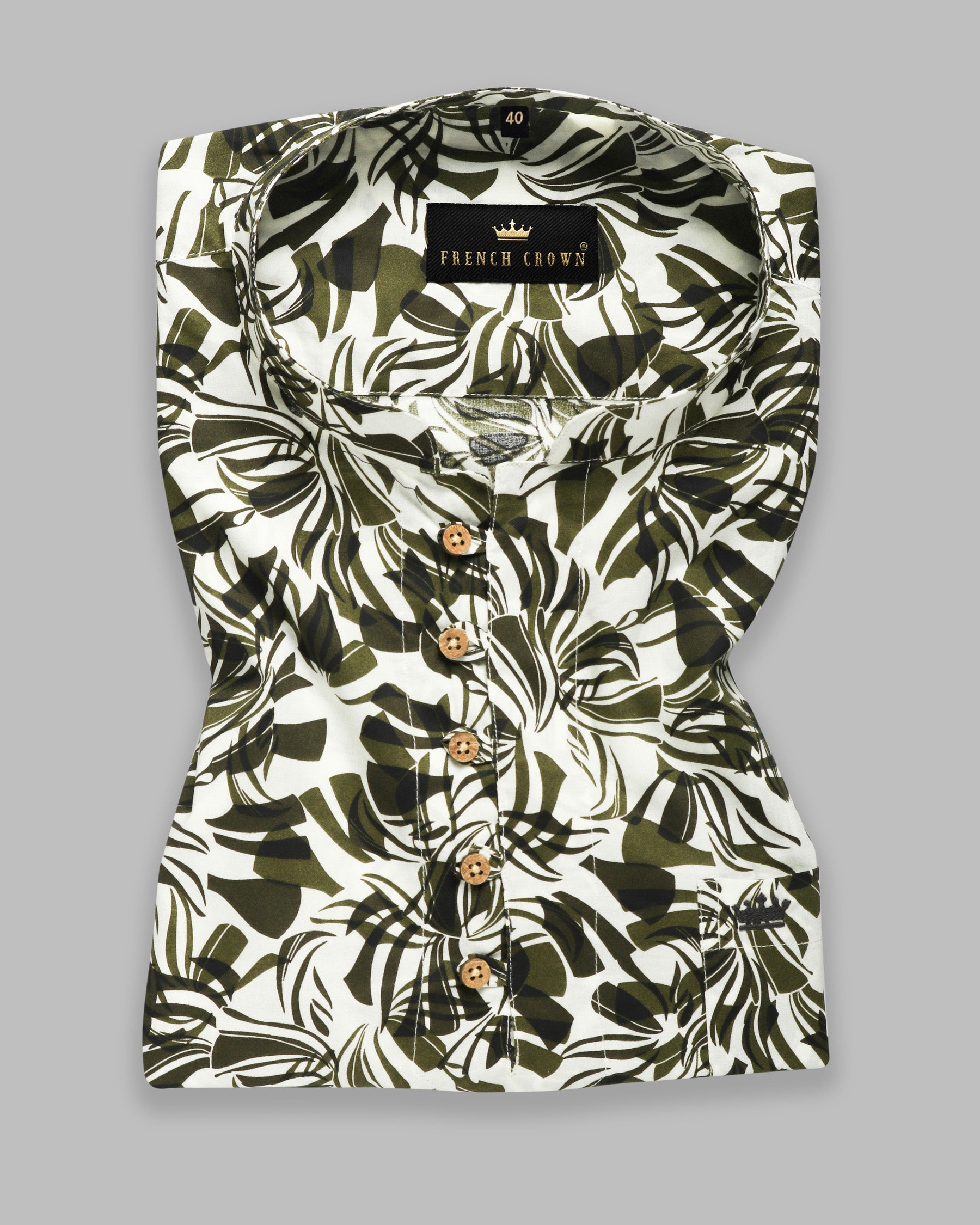 Olive Leaves Printed Premium Cotton Shirt 3729KS-H-46, 3729KS-48, 3729KS-50, 3729KS-H-38, 3729KS-39, 3729KS-H-52, 3729KS-46, 3729KS-38, 3729KS-H-39, 3729KS-40, 3729KS-H-40, 3729KS-42, 3729KS-H-42, 3729KS-44, 3729KS-H-44, 3729KS-52, 3729KS-H-48, 3729KS-H-50