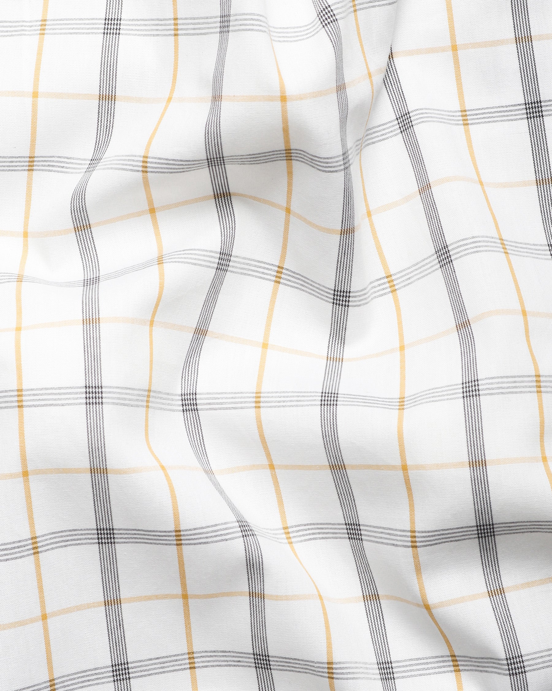 Bright White Plaid Premium Cotton Shirt
