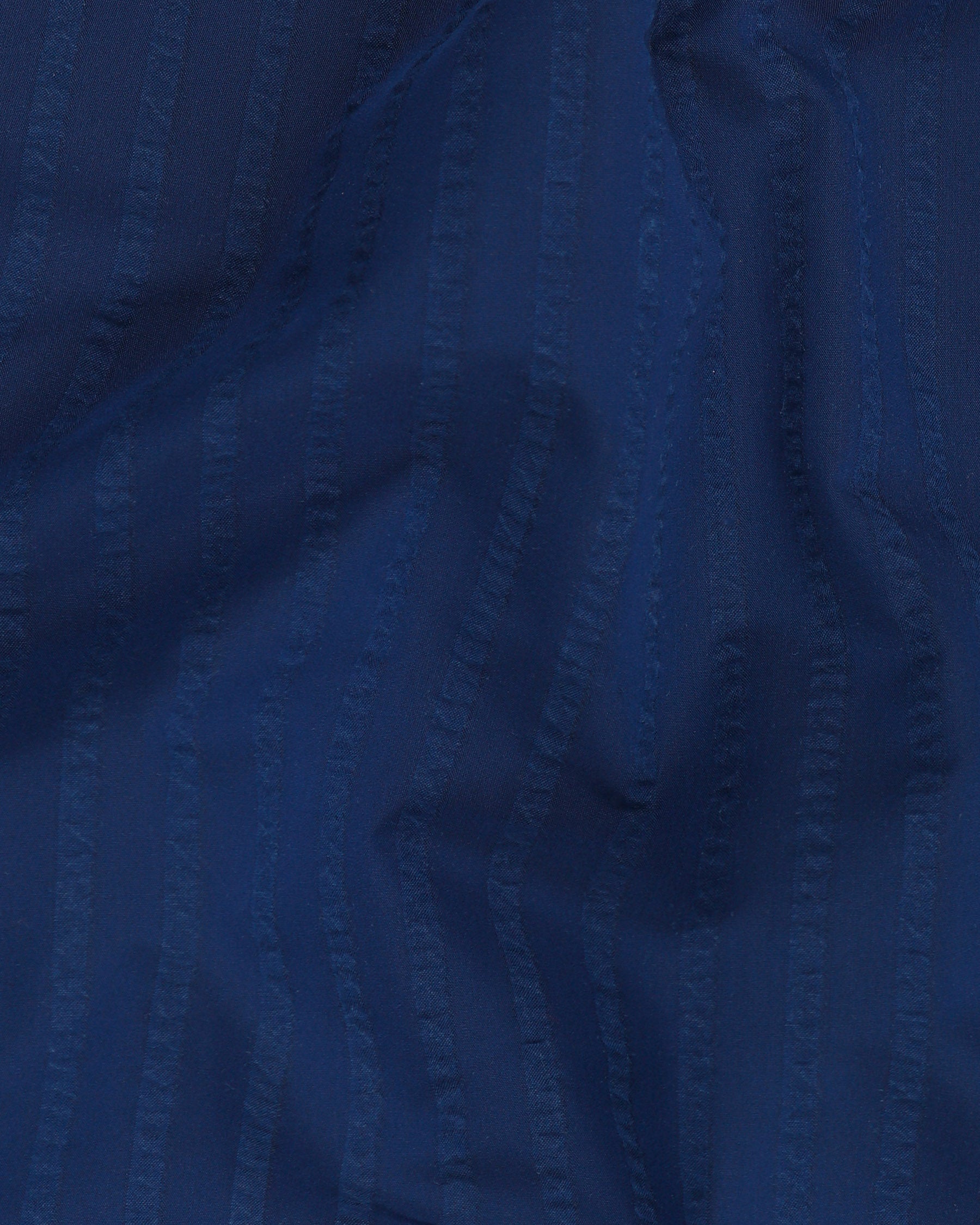 Navy Blue Seersucker Striped Premium Cotton Shirt