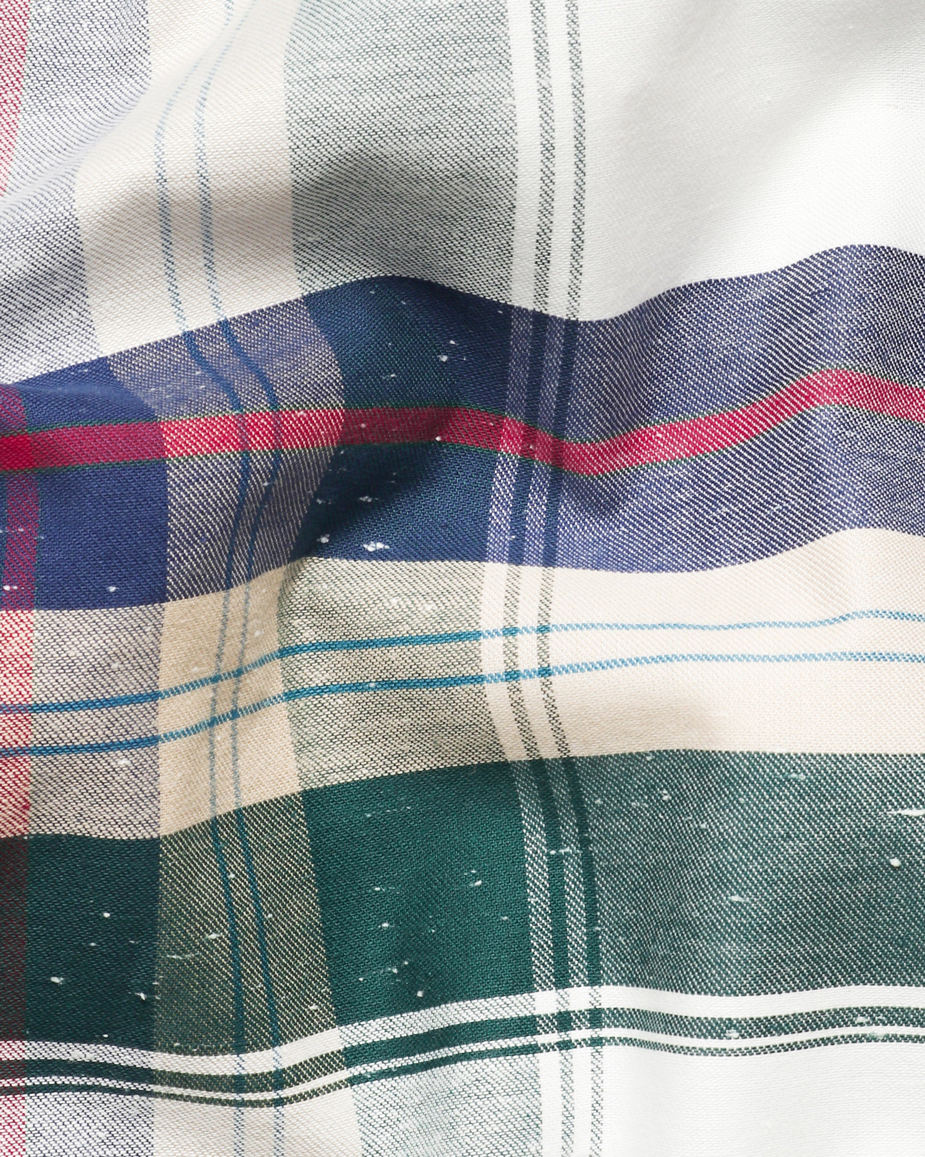 Beige Plaid Luxurious Linen Cotton Shirt