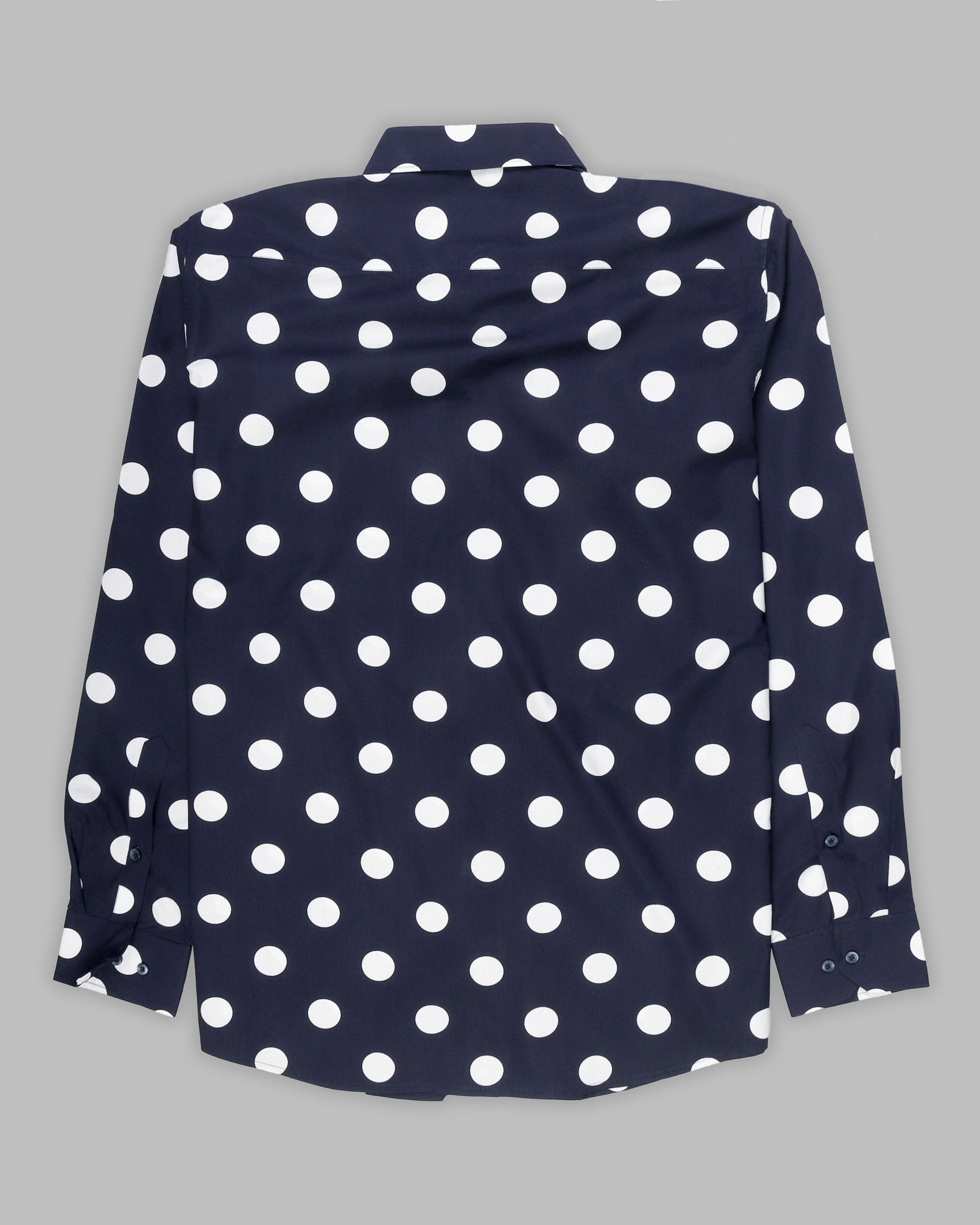 Navy Polka Premium Cotton Shirt