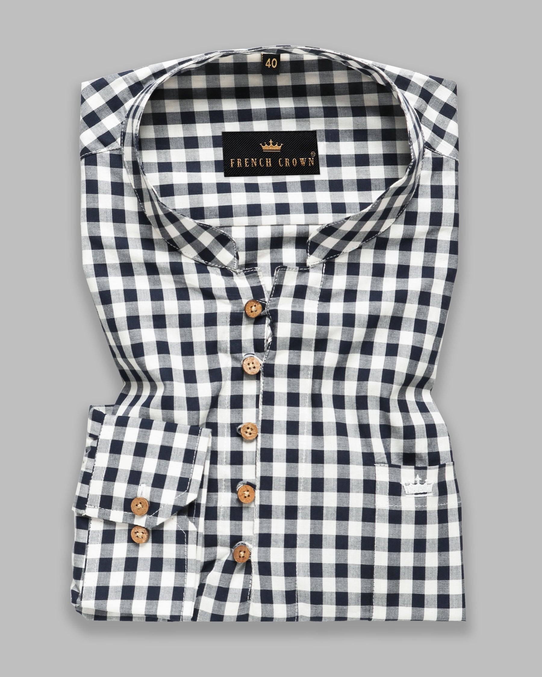 Navy with White checked Kurta Style Premium Cotton Shirt 3961-KS-38, 3961-KS-H-38, 3961-KS-39, 3961-KS-40, 3961-KS-H-42, 3961-KS-H-44, 3961-KS-H-39, 3961-KS-46, 3961-KS-H-40, 3961-KS-42, 3961-KS-44, 3961-KS-H-46, 3961-KS-48, 3961-KS-H-48, 3961-KS-50, 3961-KS-H-50, 3961-KS-52, 3961-KS-H-52