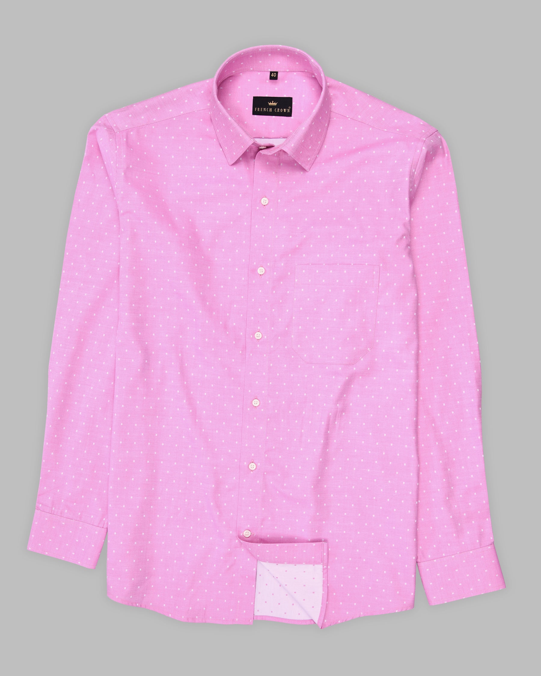 Orchid-Chantilly Pink Dobby Textured Premium Giza Cotton Shirt