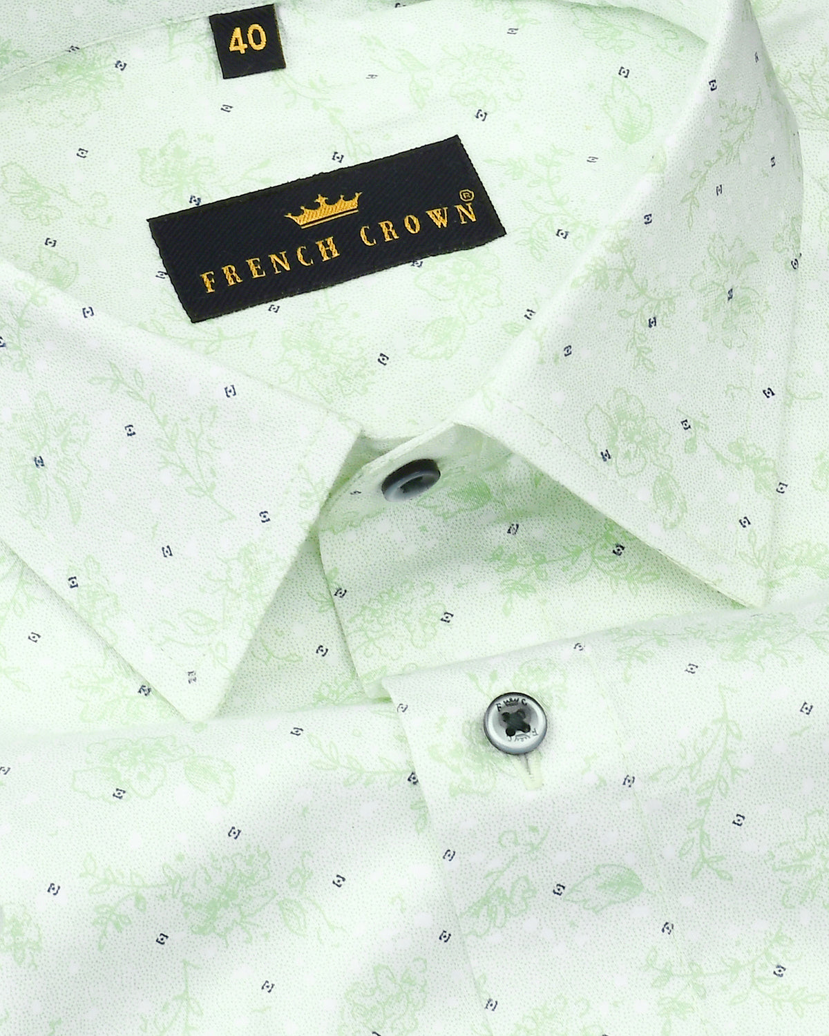 Moss Green Leaves Printed Satin Shirt 4433-GR-46, 4433-GR-38, 4433-GR-H-38, 4433-GR-39, 4433-GR-48, 4433-GR-40, 4433-GR-H-40, 4433-GR-42, 4433-GR-H-42, 4433-GR-44, 4433-GR-H-44, 4433-GR-H-46, 4433-GR-50, 4433-GR-H-50, 4433-GR-52, 4433-GR-H-52, 4433-GR-H-39, 4433-GR-H-48