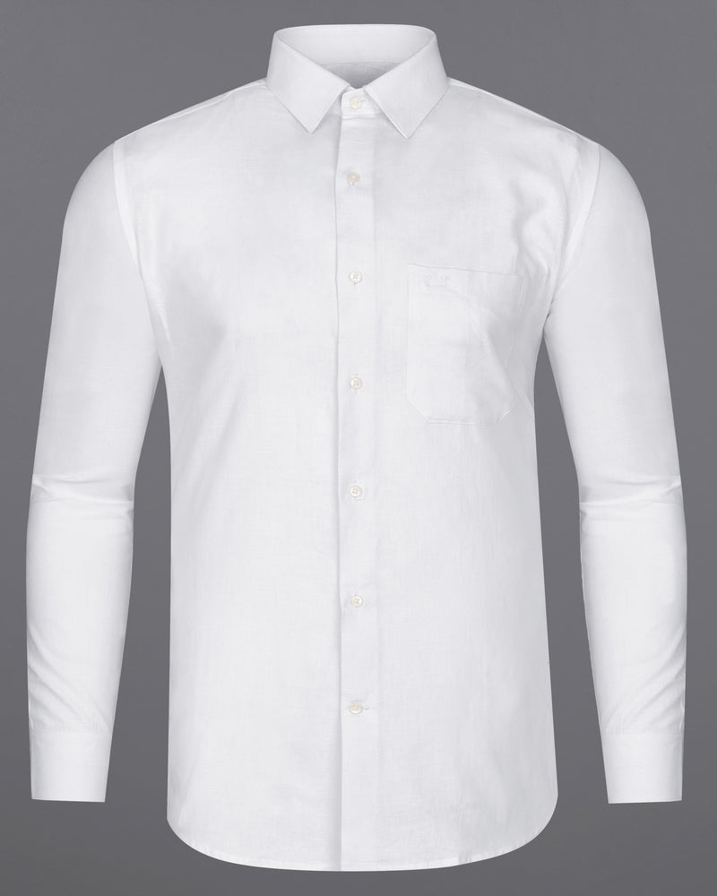 SNOW WHITE LUXURIOUS LINEN SHIRT