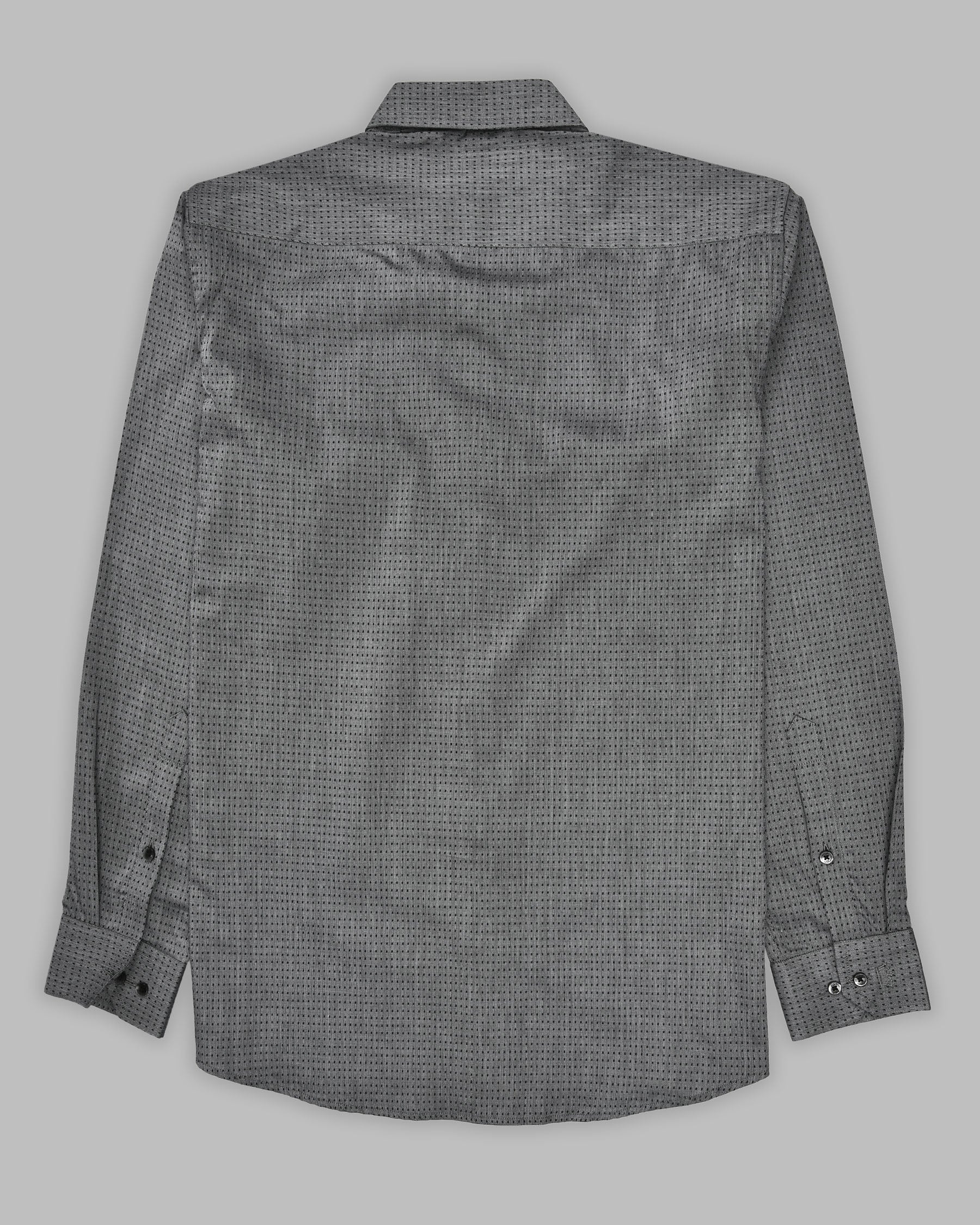 Boulder Gray Dobby Textured Premium Giza Cotton Shirt