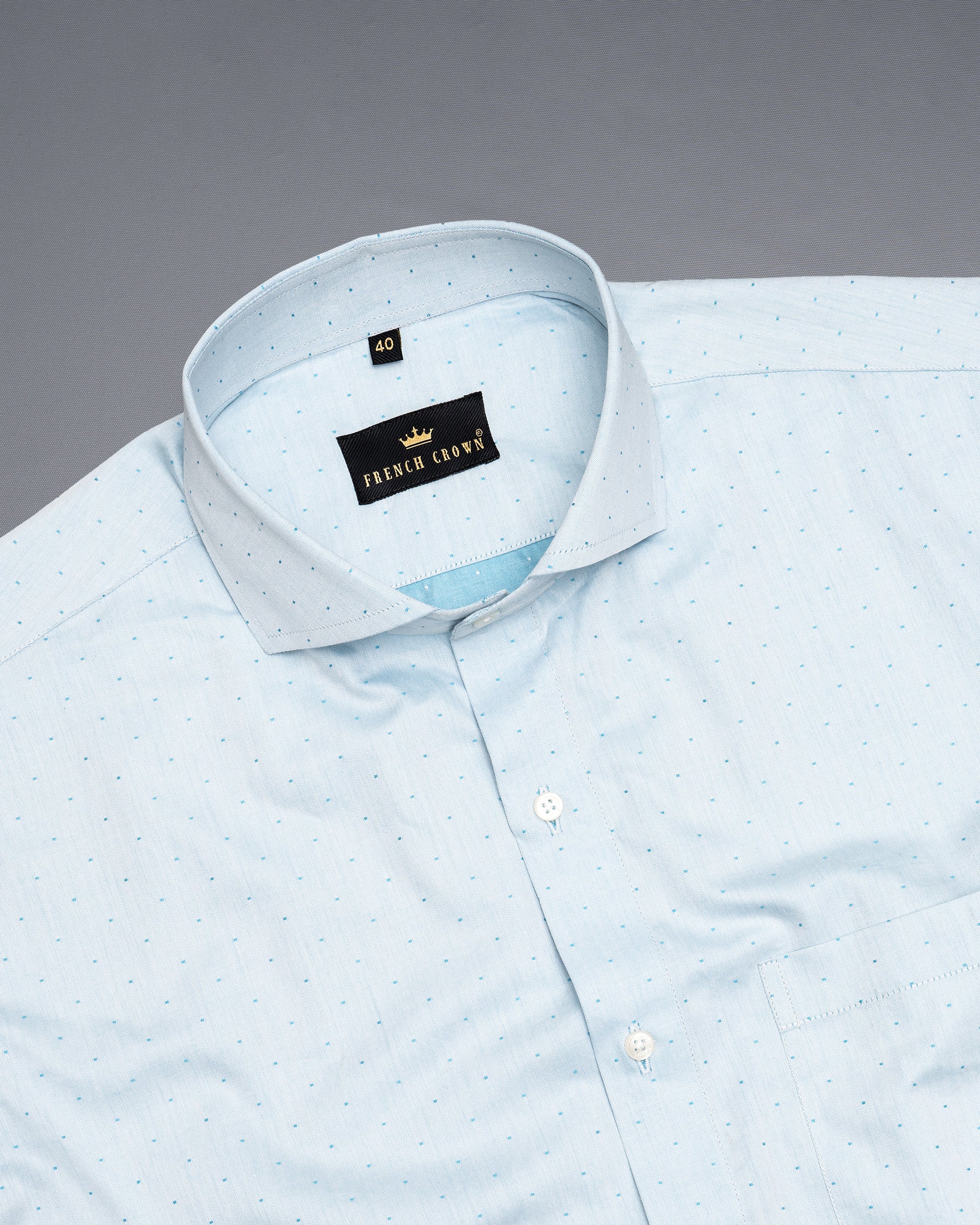 Botticelli Light Blue Dobby Textured Premium Giza Cotton Shirt