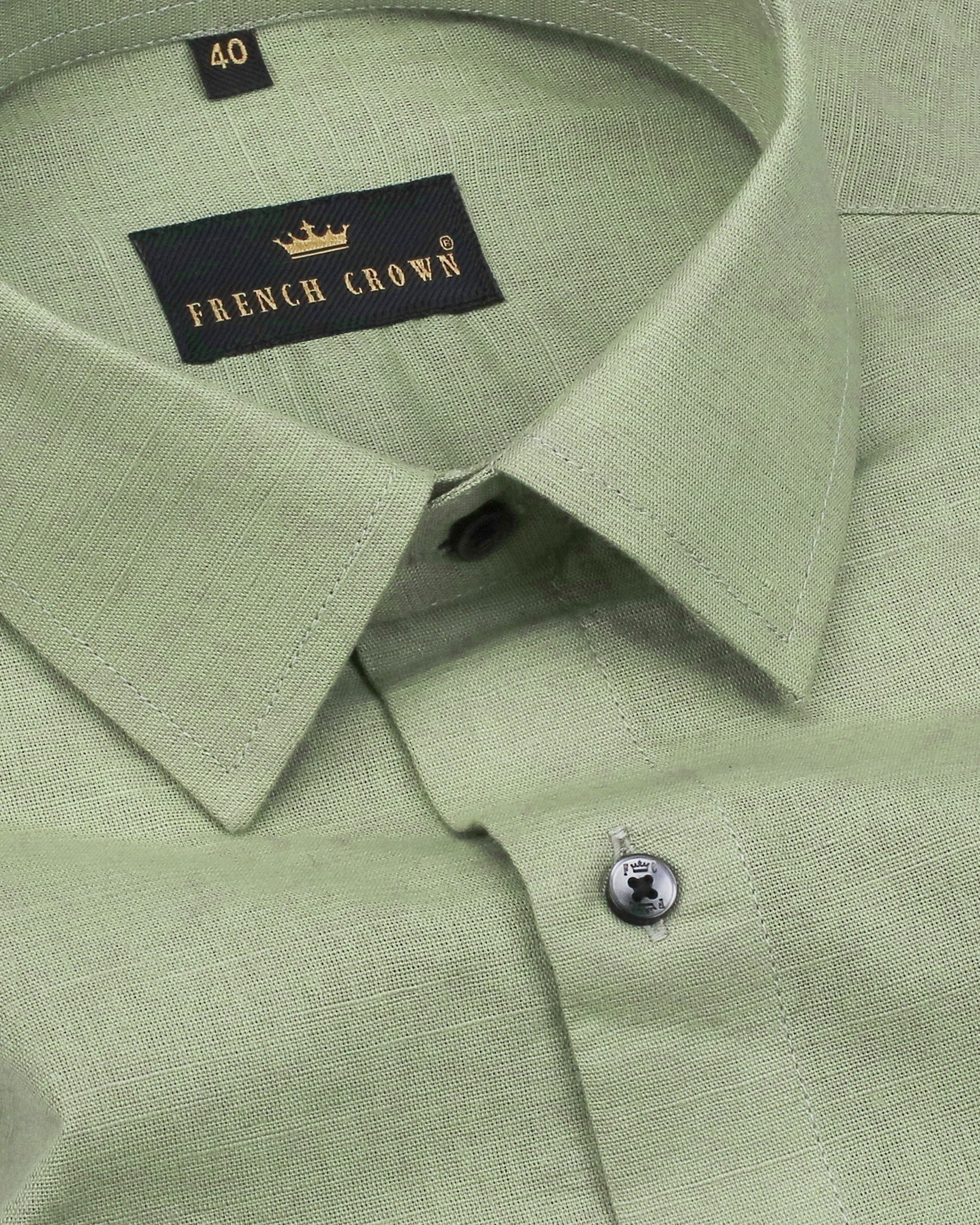 Clay Ash Green Luxurious Linen Shirt 4485-BLK-38, 4485-BLK-H-38, 4485-BLK-40, 4485-BLK-39, 4485-BLK-H-39, 4485-BLK-H-40, 4485-BLK-42, 4485-BLK-H-46, 4485-BLK-44, 4485-BLK-H-44, 4485-BLK-46, 4485-BLK-48, 4485-BLK-H-48, 4485-BLK-50, 4485-BLK-H-50, 4485-BLK-52, 4485-BLK-H-52, 4485-BLK-H-42