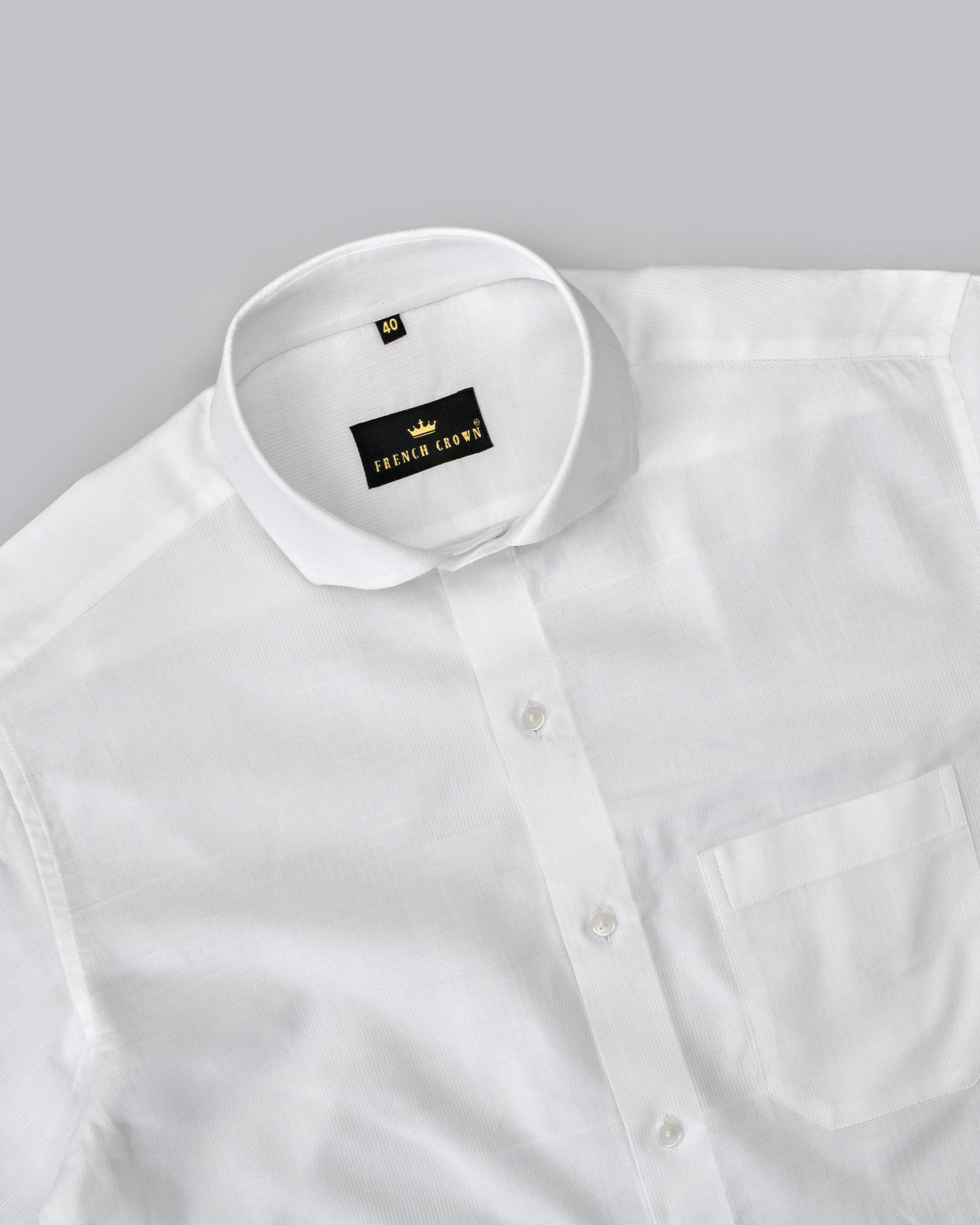 Bright White Jacquard Premium Giza Cotton Shirt