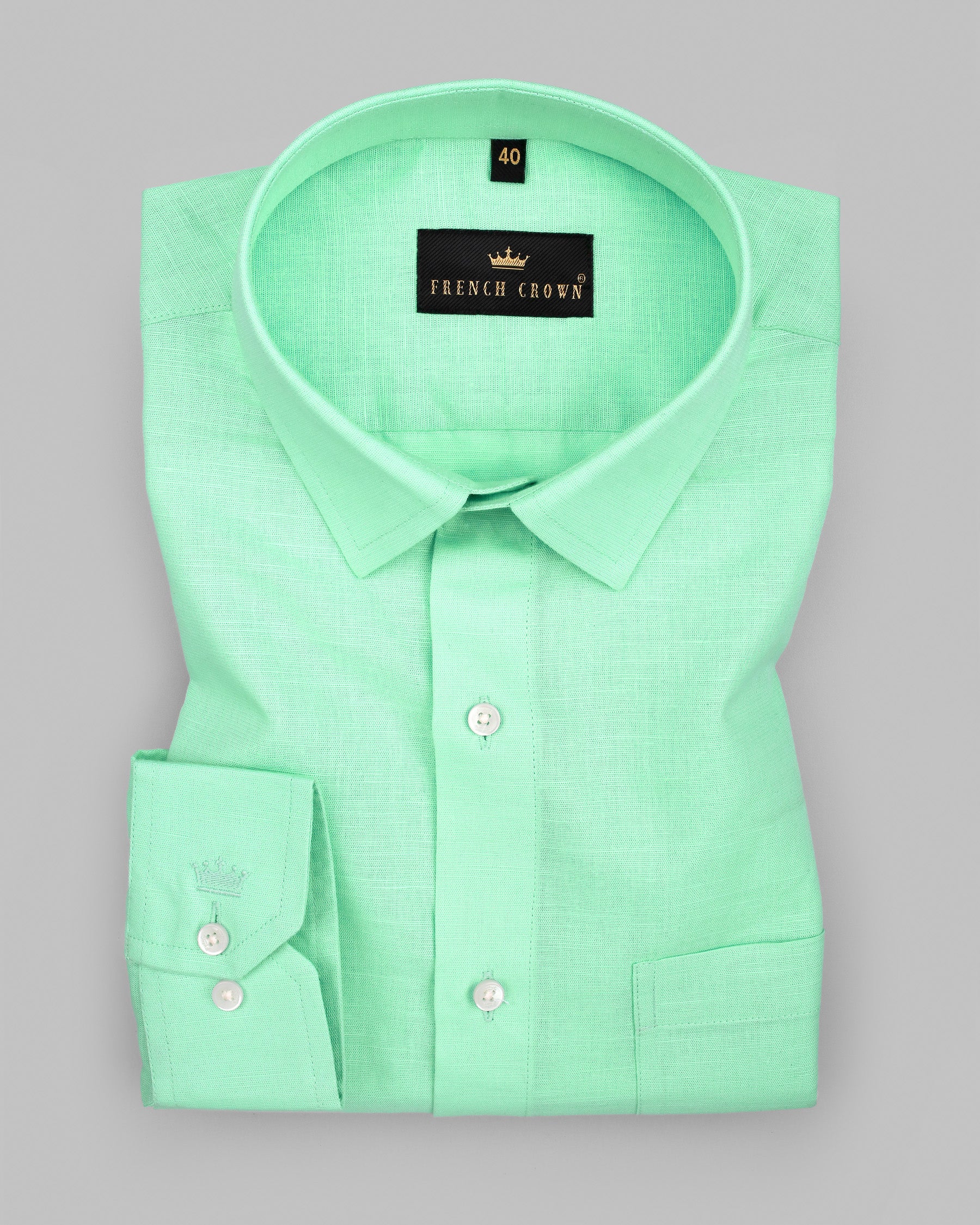 Magic Mint Green Luxurious Linen Shirt