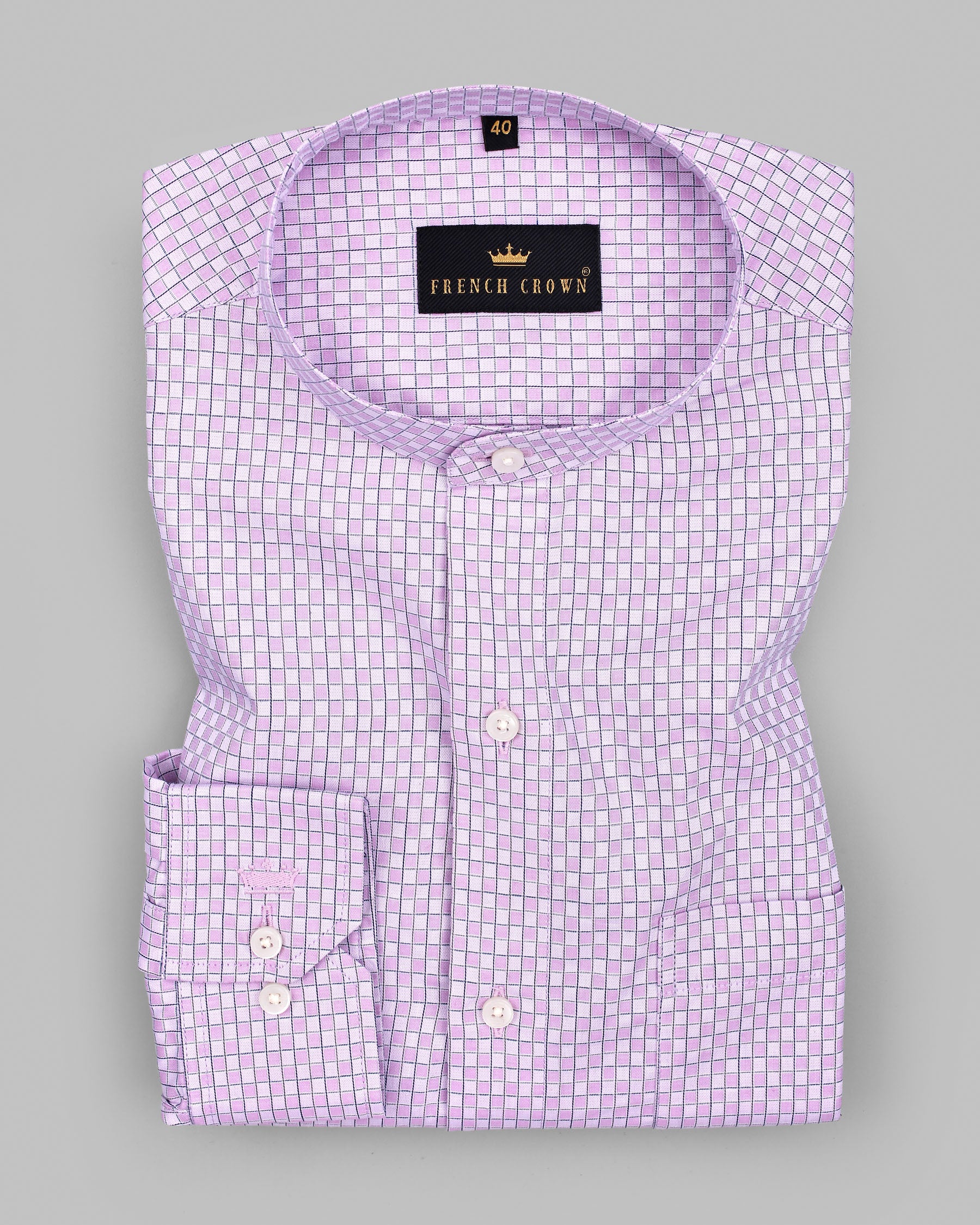 Lace Square Jacquard Patterned Premium Giza Cotton Shirt