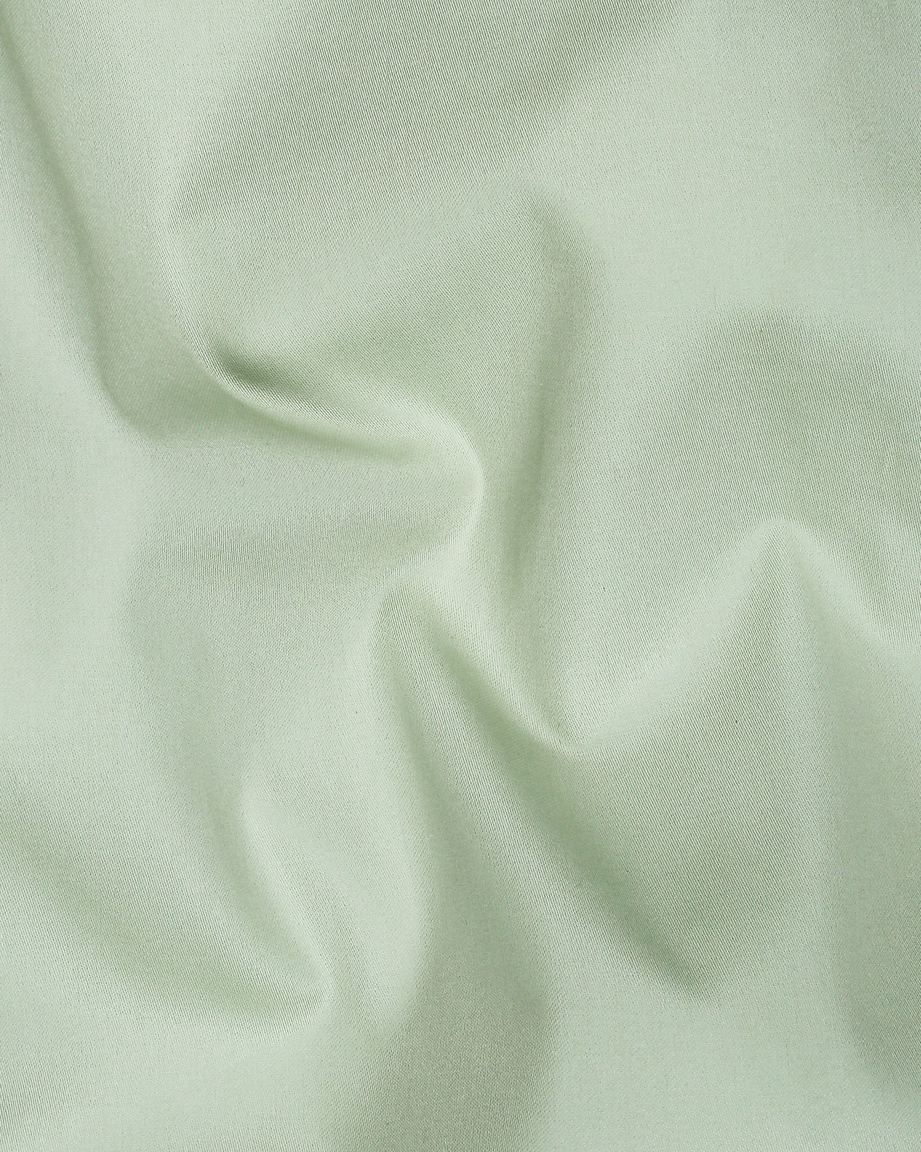 Clay Ash Green Mandarin Collar Premium Satin Shirt