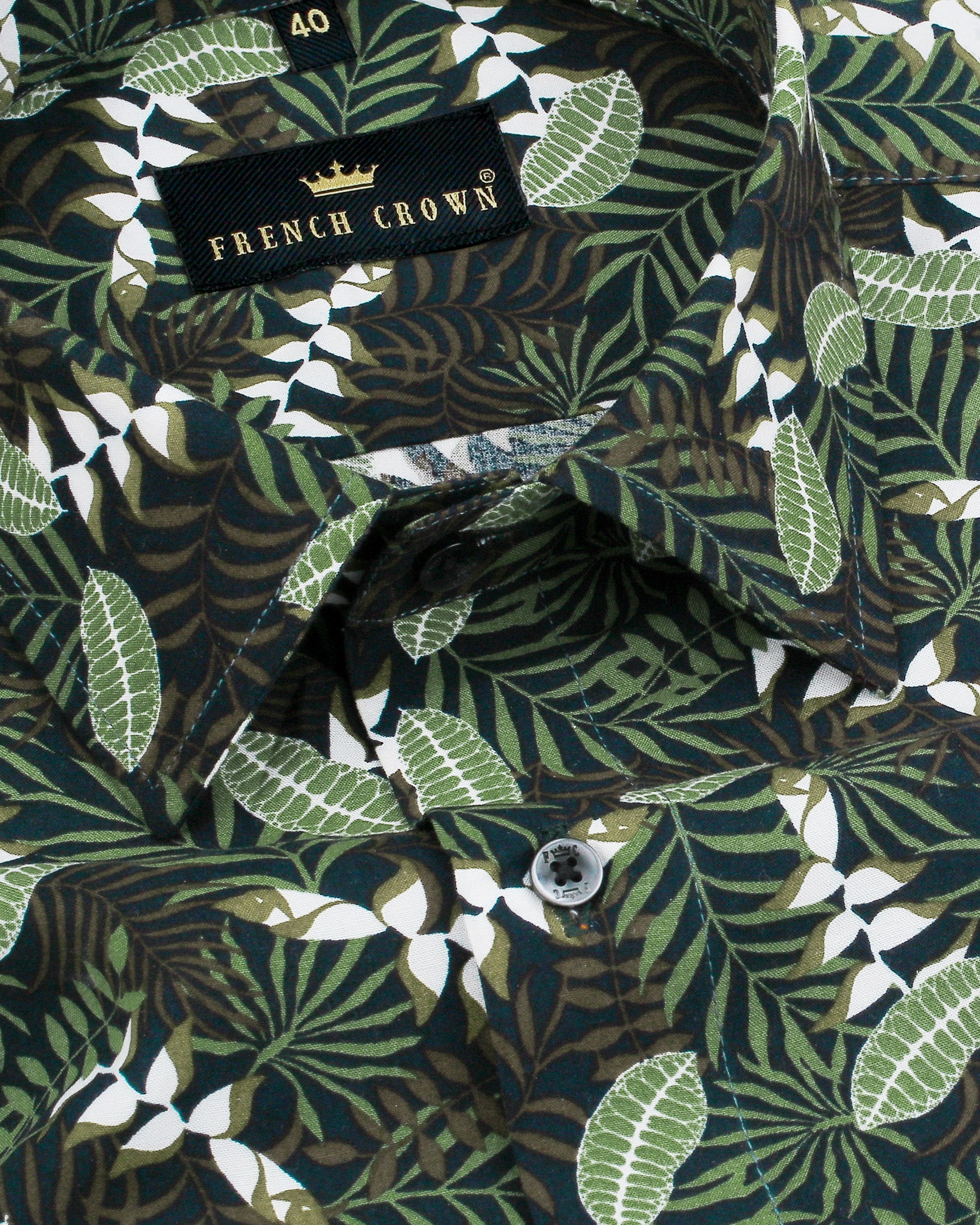 Green leaves Printed Tencel Beach Shirt 4513-BLK-38, 4513-BLK-39, 4513-BLK-H-50, 4513-BLK-52, 4513-BLK-46, 4513-BLK-48, 4513-BLK-44, 4513-BLK-H-44, 4513-BLK-50, 4513-BLK-H-52, 4513-BLK-H-38, 4513-BLK-H-39, 4513-BLK-40, 4513-BLK-H-40, 4513-BLK-42, 4513-BLK-H-42, 4513-BLK-H-46, 4513-BLK-H-48