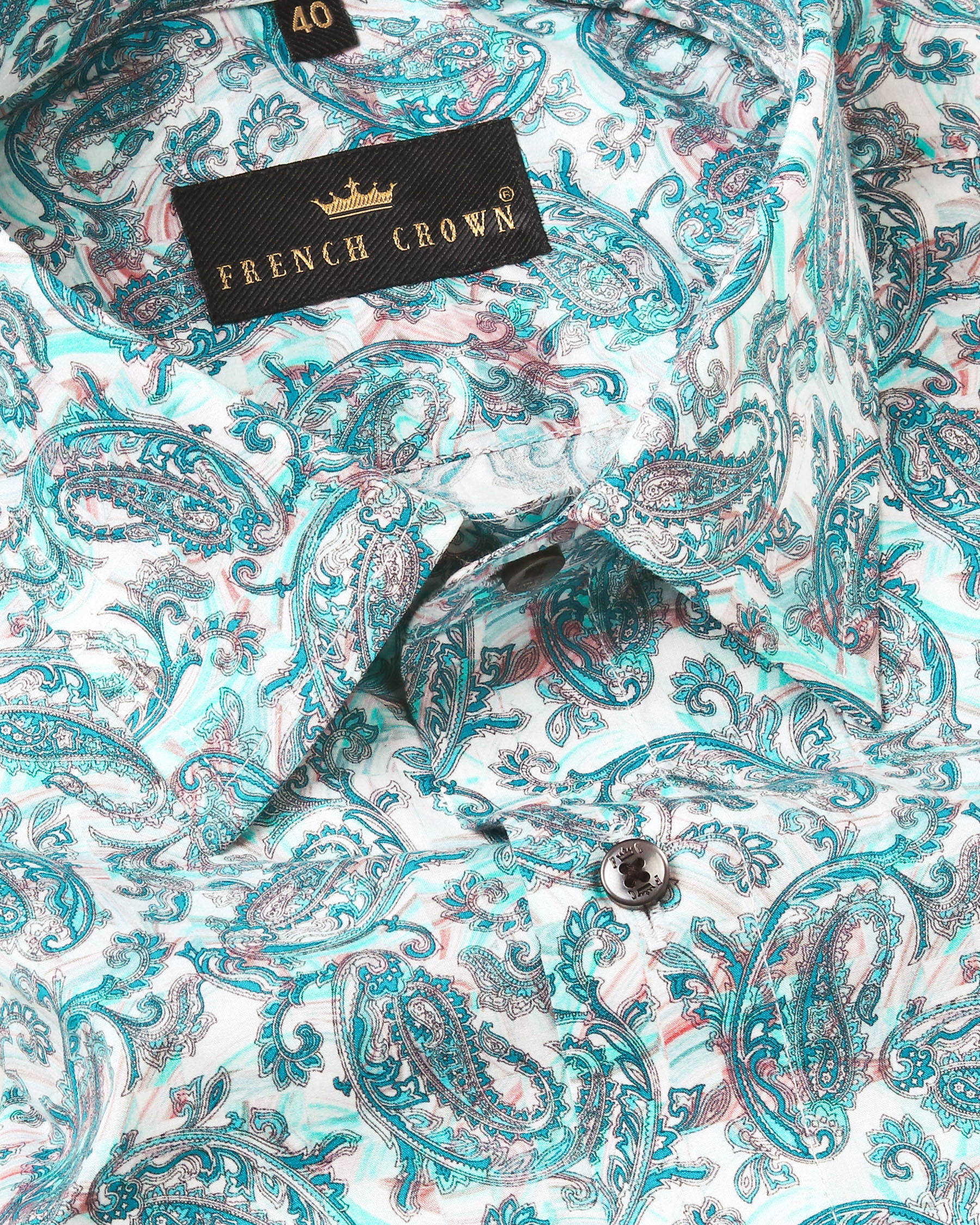 Pelorous Blue Paisleys Printed Premium Cotton Shirt 4530-BLK-38, 4530-BLK-H-38, 4530-BLK-39, 4530-BLK-H-39, 4530-BLK-52, 4530-BLK-H-44, 4530-BLK-46, 4530-BLK-H-46, 4530-BLK-48, 4530-BLK-H-48, 4530-BLK-40, 4530-BLK-H-40, 4530-BLK-42, 4530-BLK-H-42, 4530-BLK-44, 4530-BLK-50, 4530-BLK-H-50, 4530-BLK-H-52