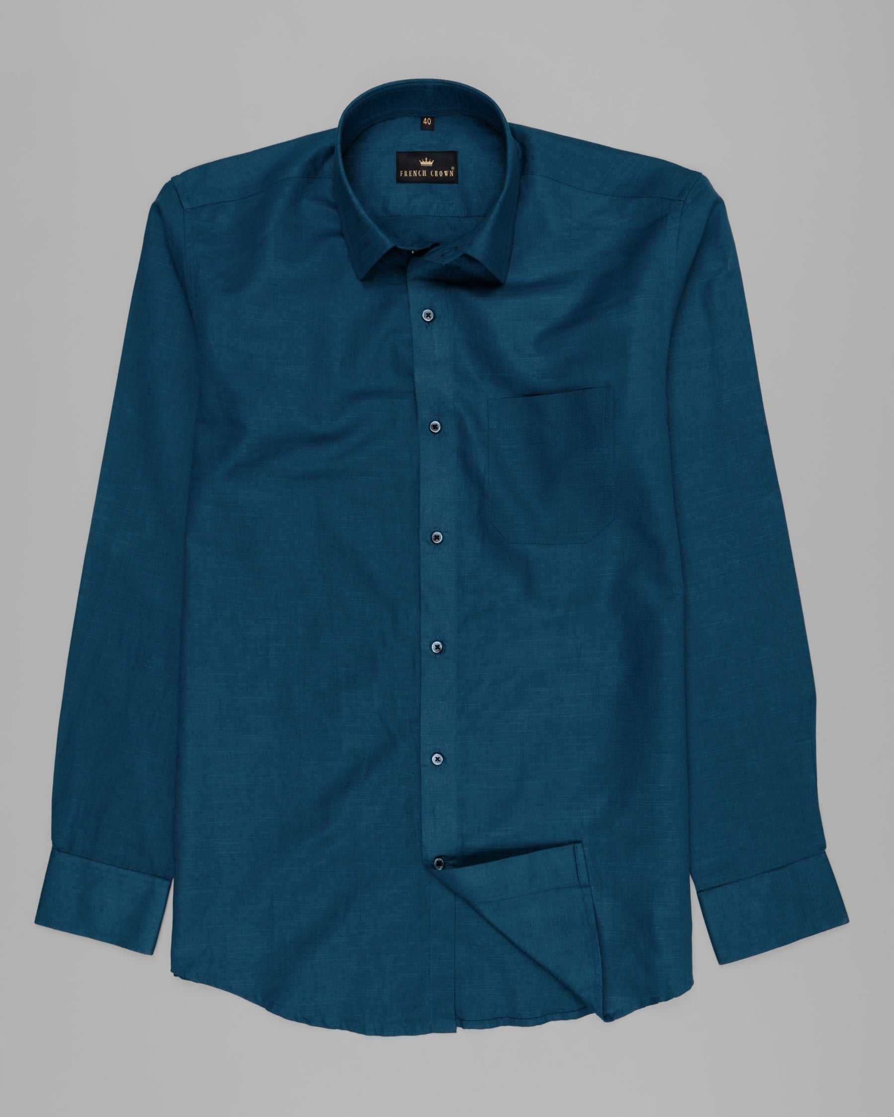 Cyprus Blue Chambray Premium Cotton Shirt