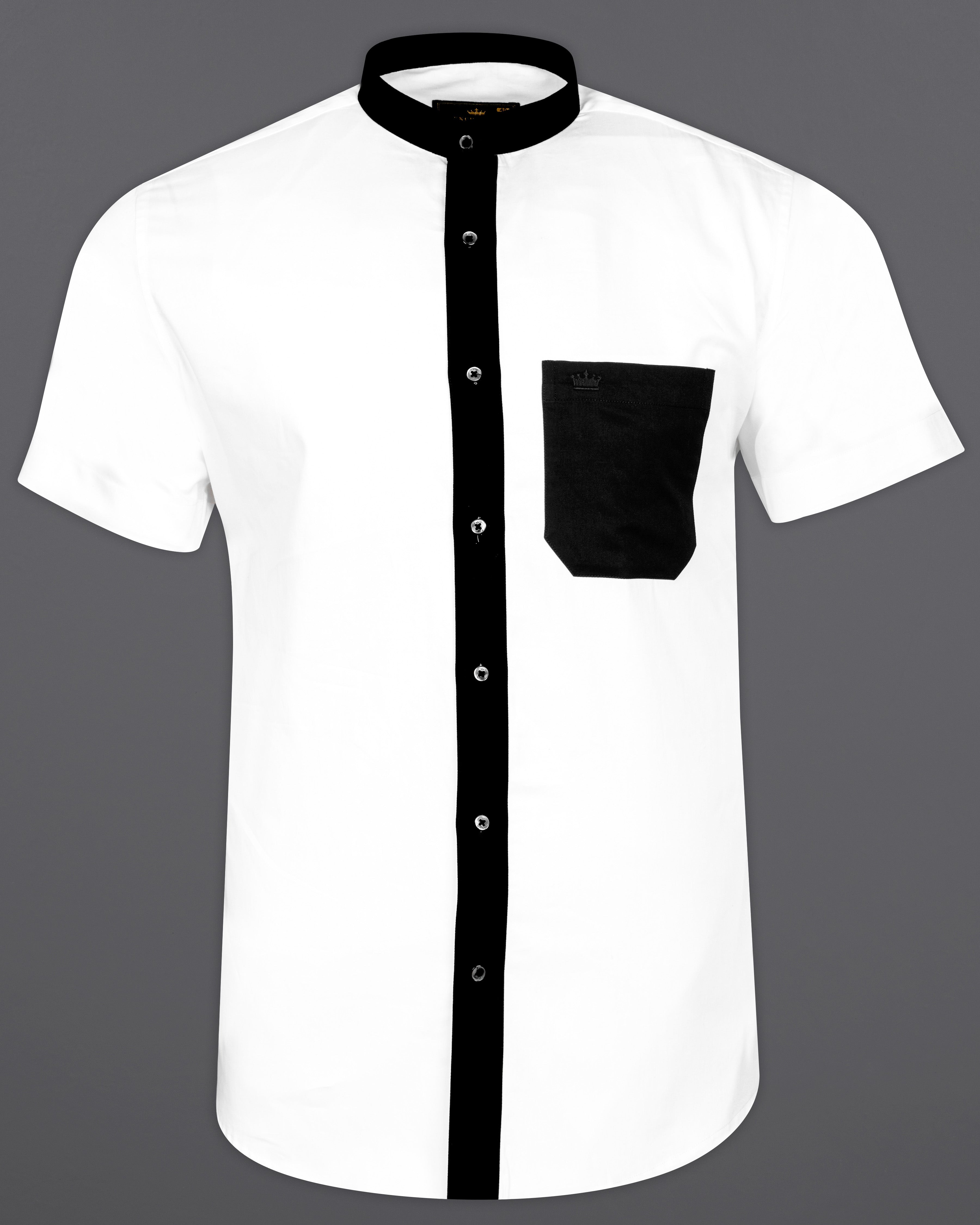 Bright White with Black Subtle Sheen Patch work Mandarin Collar Premium Satin Shirt 4694-M-BLK-P46-38, 4694-M-BLK-P46-H-38, 4694-M-BLK-P46-39, 4694-M-BLK-P46-H-39, 4694-M-BLK-P46-40, 4694-M-BLK-P46-H-40, 4694-M-BLK-P46-42, 4694-M-BLK-P46-H-42, 4694-M-BLK-P46-44, 4694-M-BLK-P46-H-44, 4694-M-BLK-P46-46, 4694-M-BLK-P46-H-46, 4694-M-BLK-P46-48, 4694-M-BLK-P46-H-48, 4694-M-BLK-P46-50, 4694-M-BLK-P46-H-50, 4694-M-BLK-P46-52, 4694-M-BLK-P46-H-52