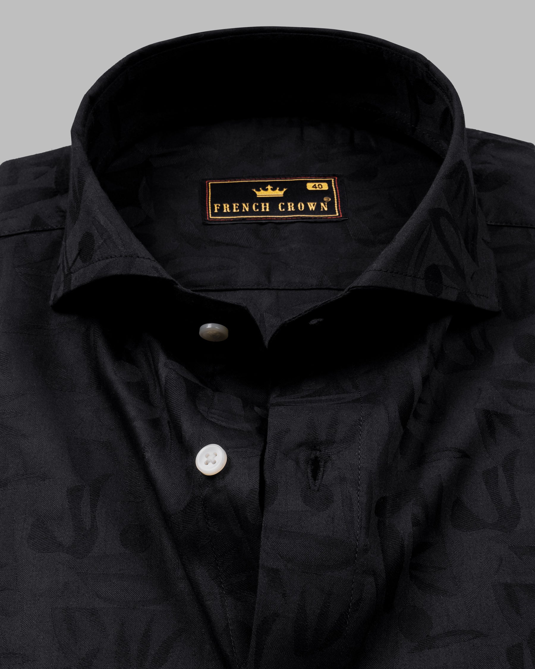 Jade Black Leaves Jacquard Textured Premium Giza Cotton Shirt 4696-CA-38, 4696-CA-H-40, 4696-CA-44, 4696-CA-H-46, 4696-CA-50, 4696-CA-52, 4696-CA-H-50, 4696-CA-39, 4696-CA-H-44, 4696-CA-H-39, 4696-CA-40, 4696-CA-46, 4696-CA-H-52, 4696-CA-H-38, 4696-CA-H-42, 4696-CA-48, 4696-CA-H-48, 4696-CA-42