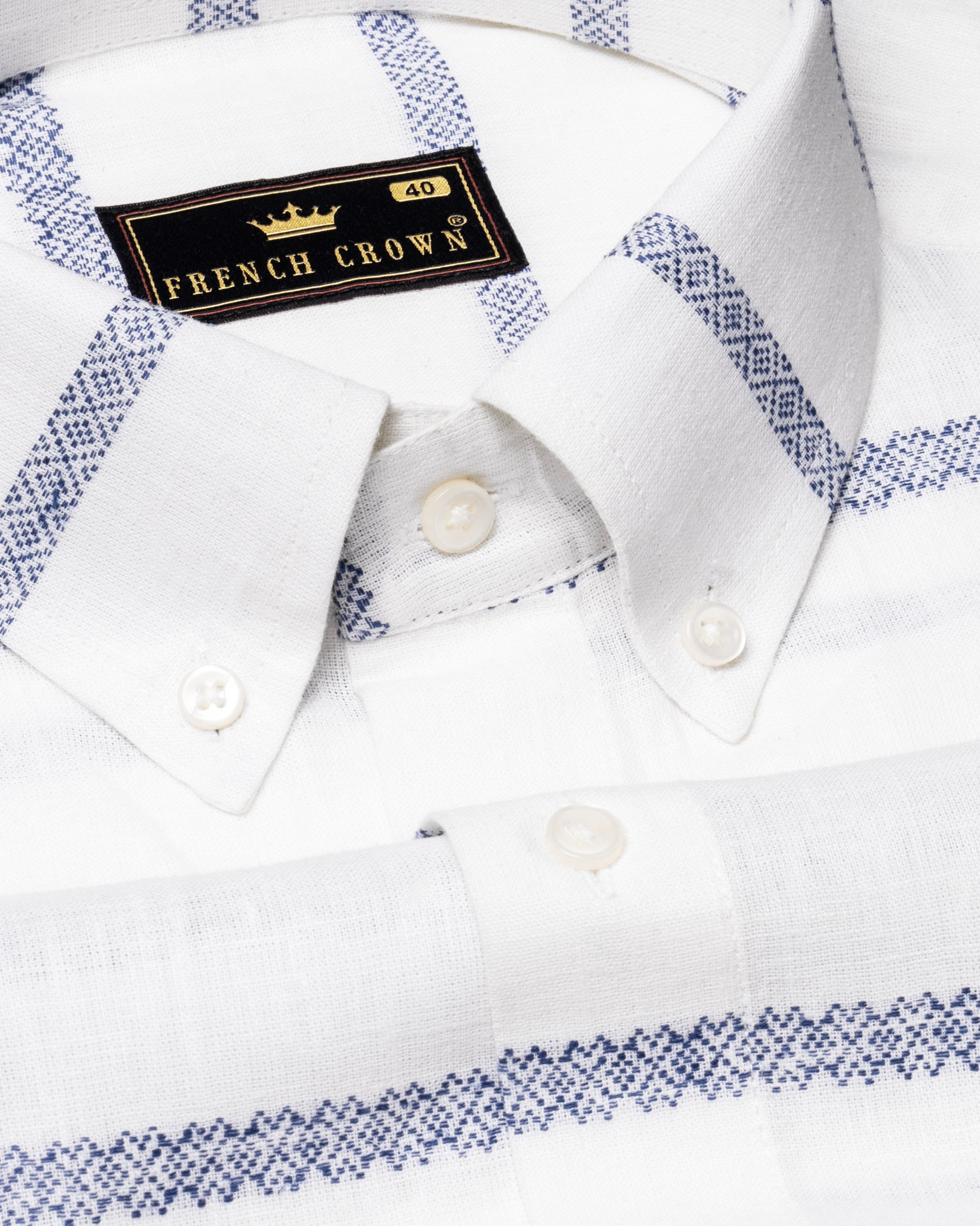 Bright White with Kasmir Blue Decorated Striped Luxurious Linen Shirt 4697-BD-39, 4697-BD-H-39, 4697-BD-H-40, 4697-BD-42, 4697-BD-H-42, 4697-BD-44, 4697-BD-50, 4697-BD-H-52, 4697-BD-38, 4697-BD-H-38, 4697-BD-H-46, 4697-BD-H-48, 4697-BD-46, 4697-BD-48, 4697-BD-52, 4697-BD-H-50, 4697-BD-40, 4697-BD-H-44