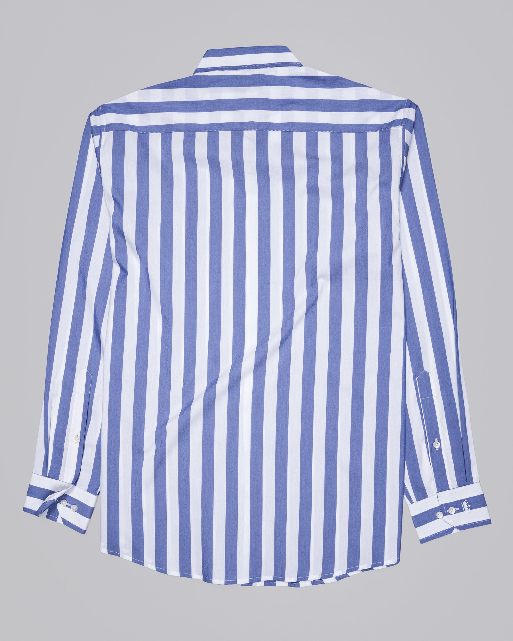 White and Tory Blue Striped Premium Cotton Shirt