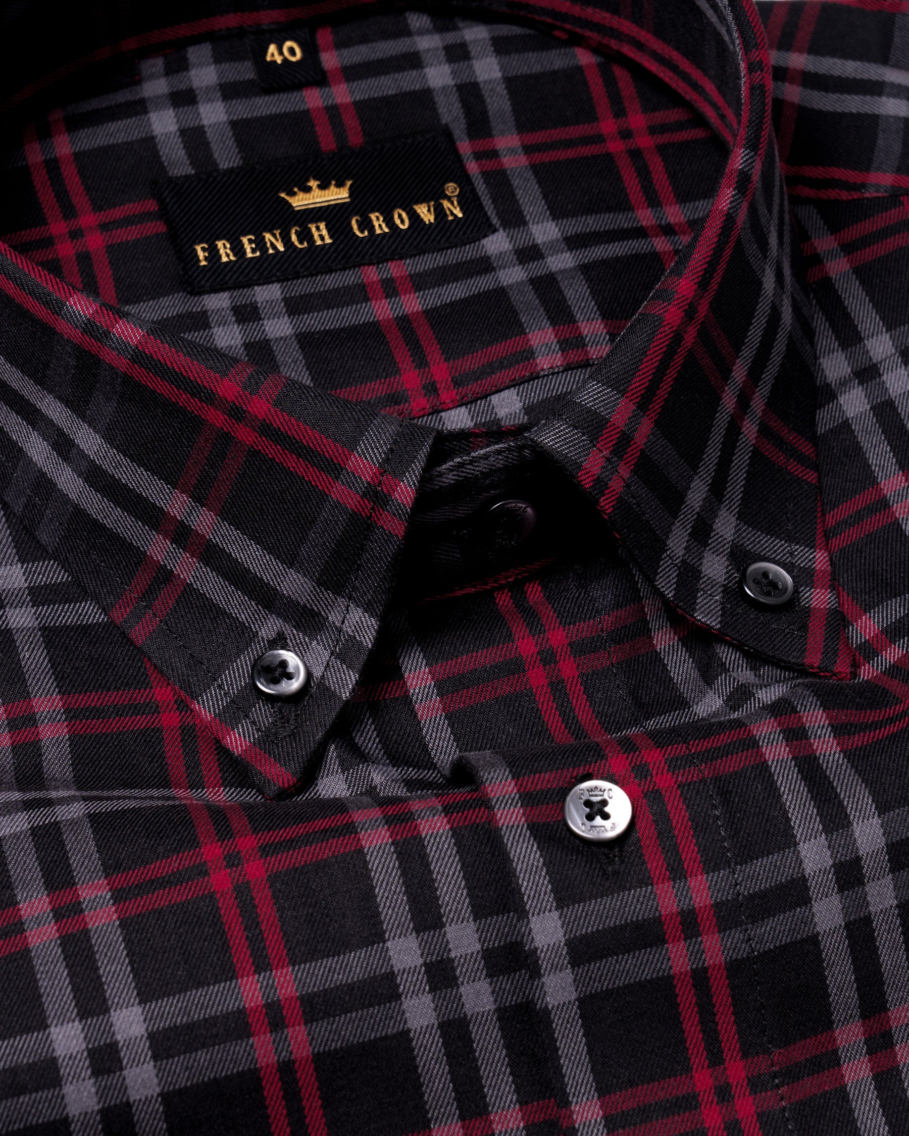 Jade Black Twill Plaid Button-Down Premium Cotton Shirt 4740-BD-BLK-38, 4740-BD-BLK-H-38, 4740-BD-BLK-39, 4740-BD-BLK-H-39, 4740-BD-BLK-40, 4740-BD-BLK-42, 4740-BD-BLK-H-42, 4740-BD-BLK-44, 4740-BD-BLK-H-44, 4740-BD-BLK-H-46, 4740-BD-BLK-48, 4740-BD-BLK-H-50, 4740-BD-BLK-H-52, 4740-BD-BLK-52, 4740-BD-BLK-H-48, 4740-BD-BLK-50, 4740-BD-BLK-H-40, 4740-BD-BLK-46