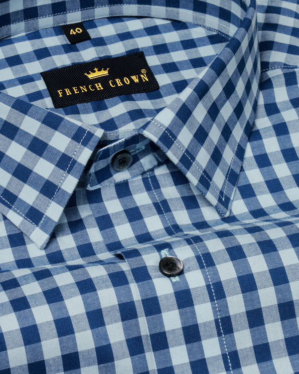 Biscay Blue Checkered Premium Cotton Shirt 4760-BLK-38, 4760-BLK-48, 4760-BLK-50, 4760-BLK-H-52, 4760-BLK-39, 4760-BLK-H-39, 4760-BLK-40, 4760-BLK-42, 4760-BLK-H-42, 4760-BLK-46, 4760-BLK-H-48, 4760-BLK-H-50, 4760-BLK-52, 4760-BLK-H-38, 4760-BLK-H-40, 4760-BLK-H-46, 4760-BLK-44, 4760-BLK-H-44