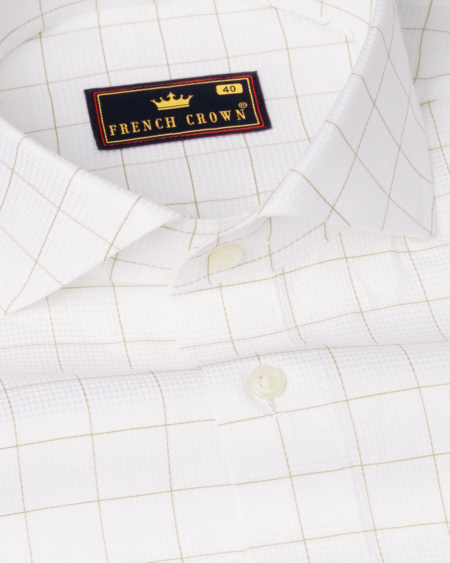 Bright White with Sorrel Brown Windowpane Dobby Textured Premium Giza Cotton Shirt 4846-CA-38, 4846-CA-H-38, 4846-CA-39, 4846-CA-H-39, 4846-CA-40, 4846-CA-H-40, 4846-CA-42, 4846-CA-H-42, 4846-CA-44, 4846-CA-H-44, 4846-CA-46, 4846-CA-H-46, 4846-CA-48, 4846-CA-H-48, 4846-CA-50, 4846-CA-H-50, 4846-CA-52, 4846-CA-H-52
