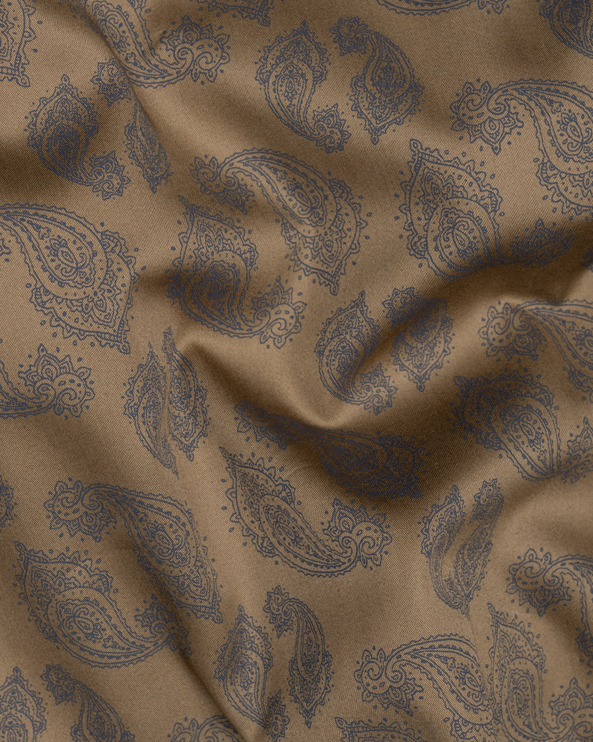 Domino Brown with Ninja Paisleys Print Premium Satin Shirt