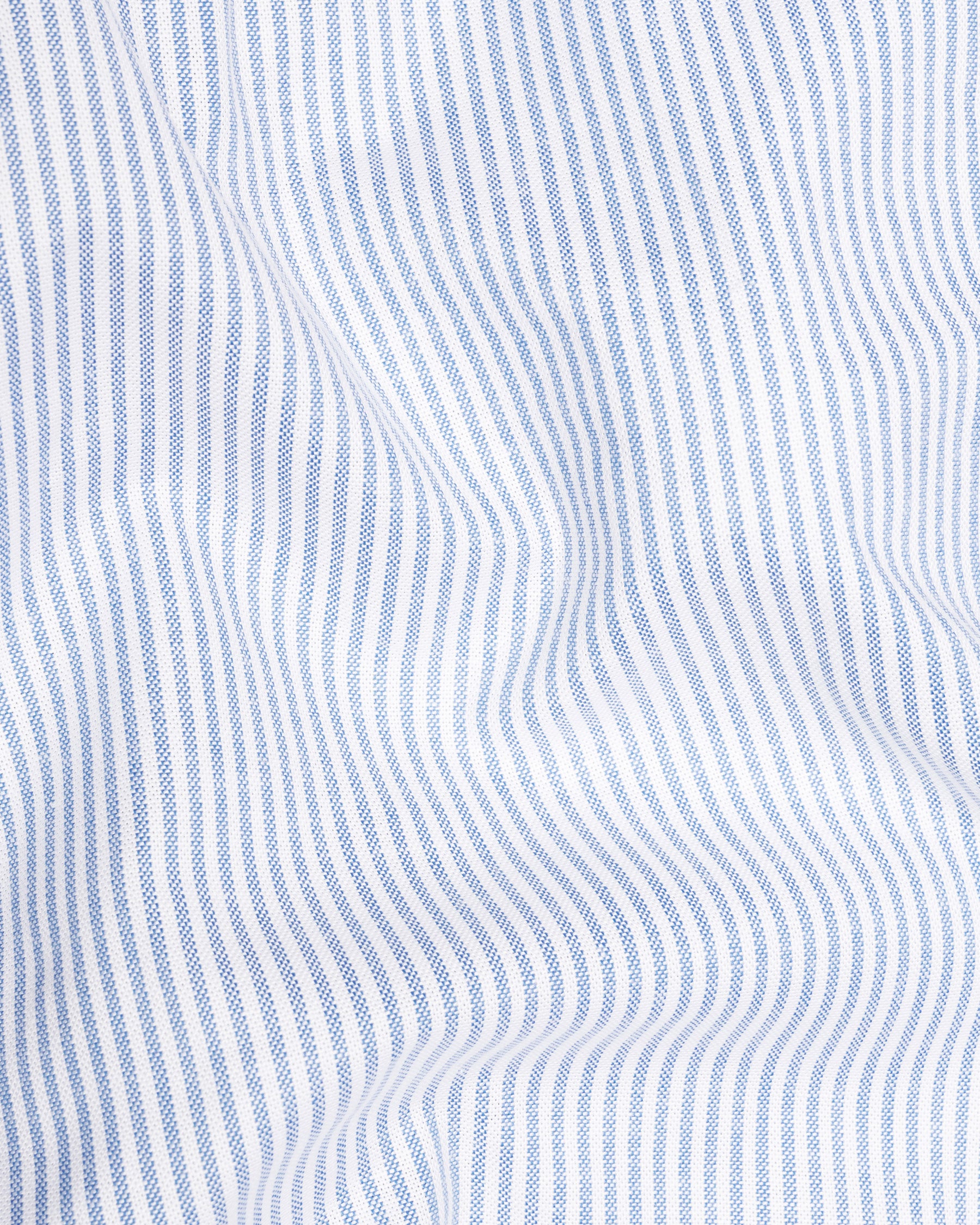 Bright White and Perano Blue Striped Royal Oxford Shirt