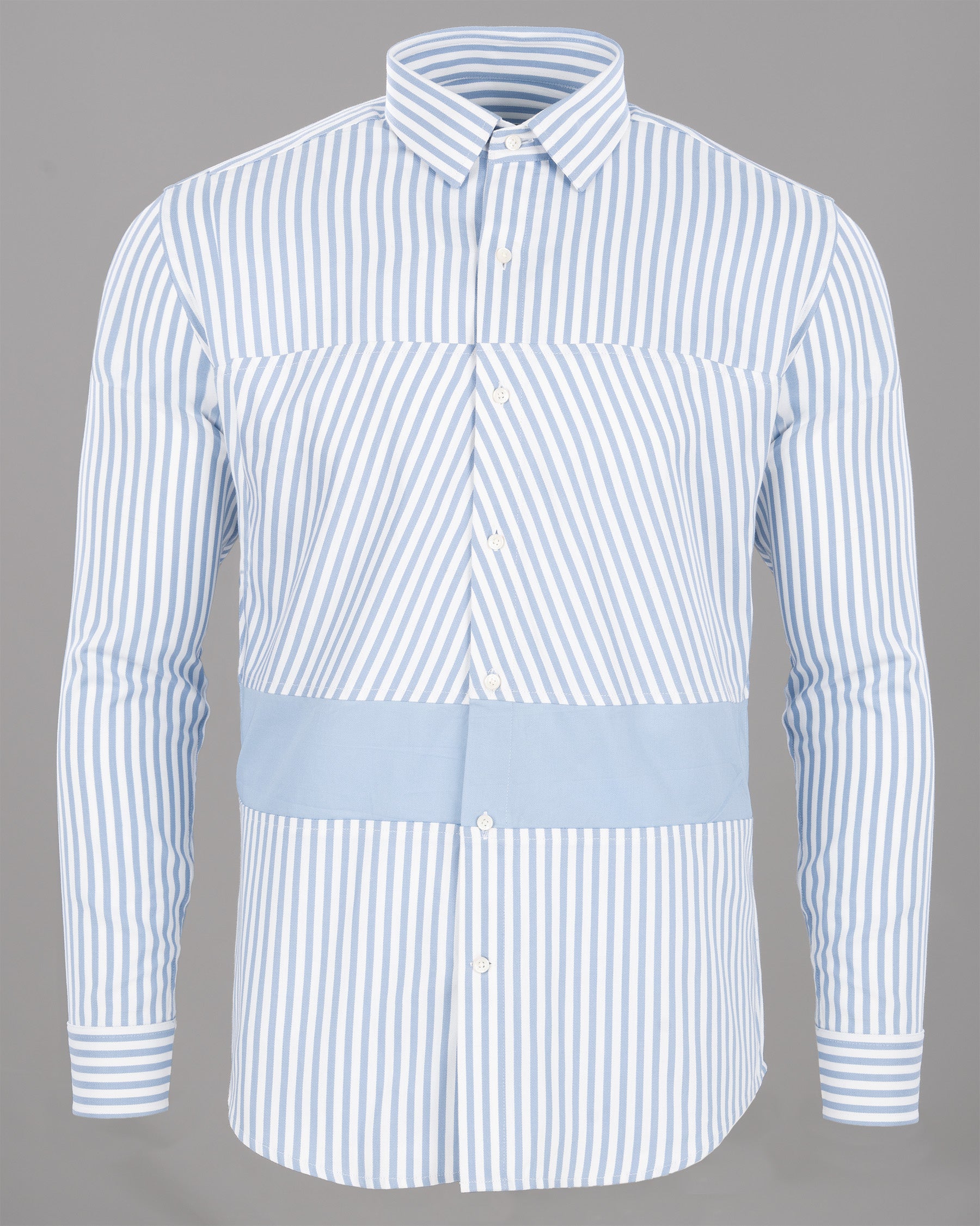 Milky White & Pigeon Post Striped Royal Oxford Designer Shirt 4941-P56-H-39, 4941-P56-40, 4941-P56-H-44, 4941-P56-H-46, 4941-P56-48, 4941-P56-52, 4941-P56-38, 4941-P56-H-38, 4941-P56-39, 4941-P56-H-40, 4941-P56-42, 4941-P56-H-42, 4941-P56-44, 4941-P56-46, 4941-P56-H-48, 4941-P56-50, 4941-P56-H-50, 4941-P56-H-52