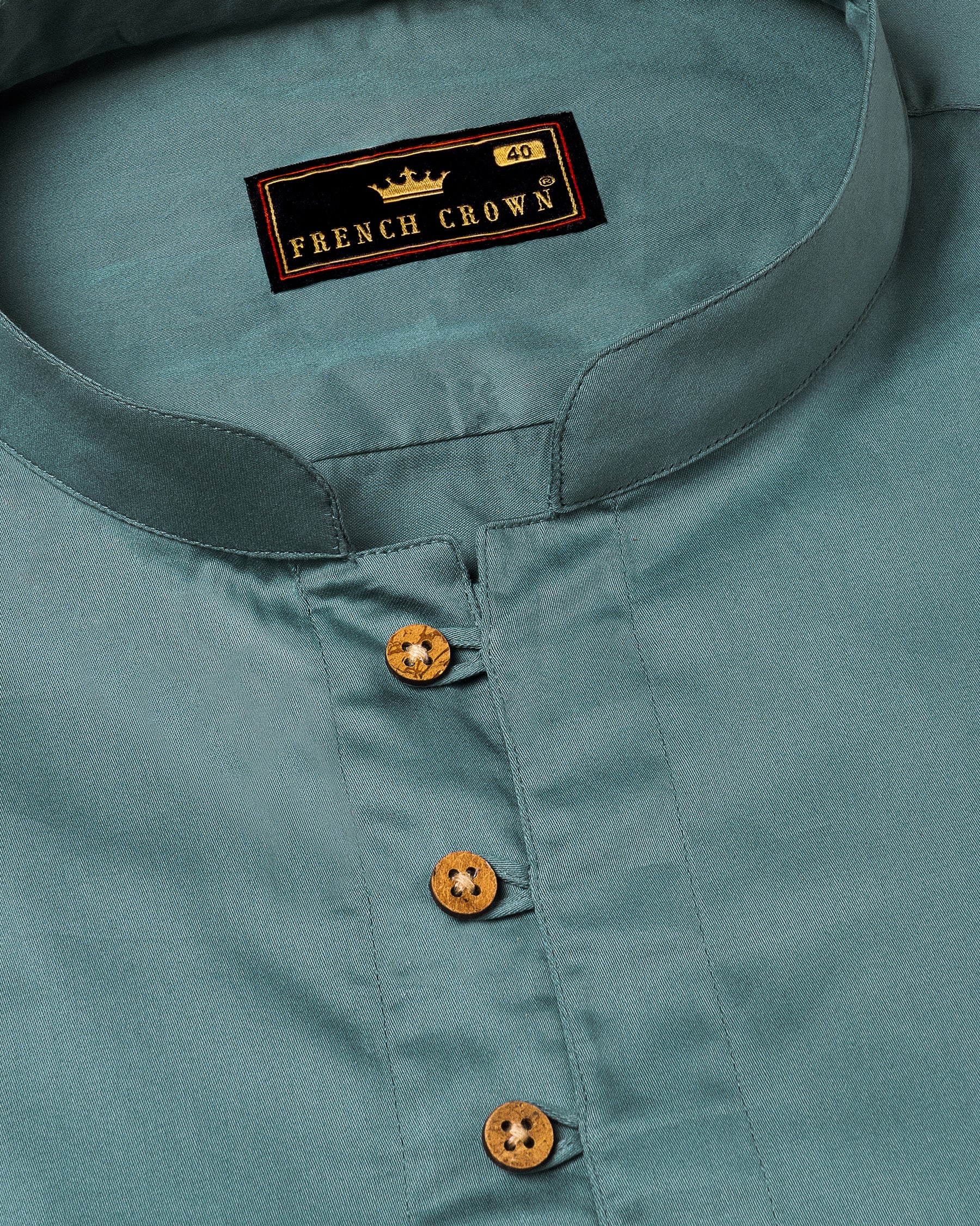 Nevada Blue Premium Cotton Kurta Style Shirt