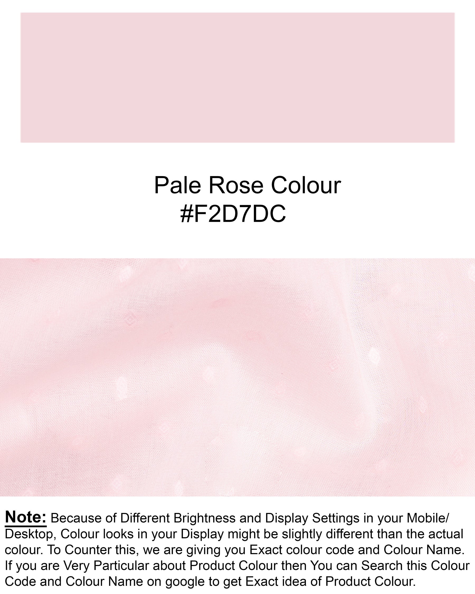 Pale Rose Pink Dobby Textured Ultra Lightweight Premium Giza Cotton Shirt