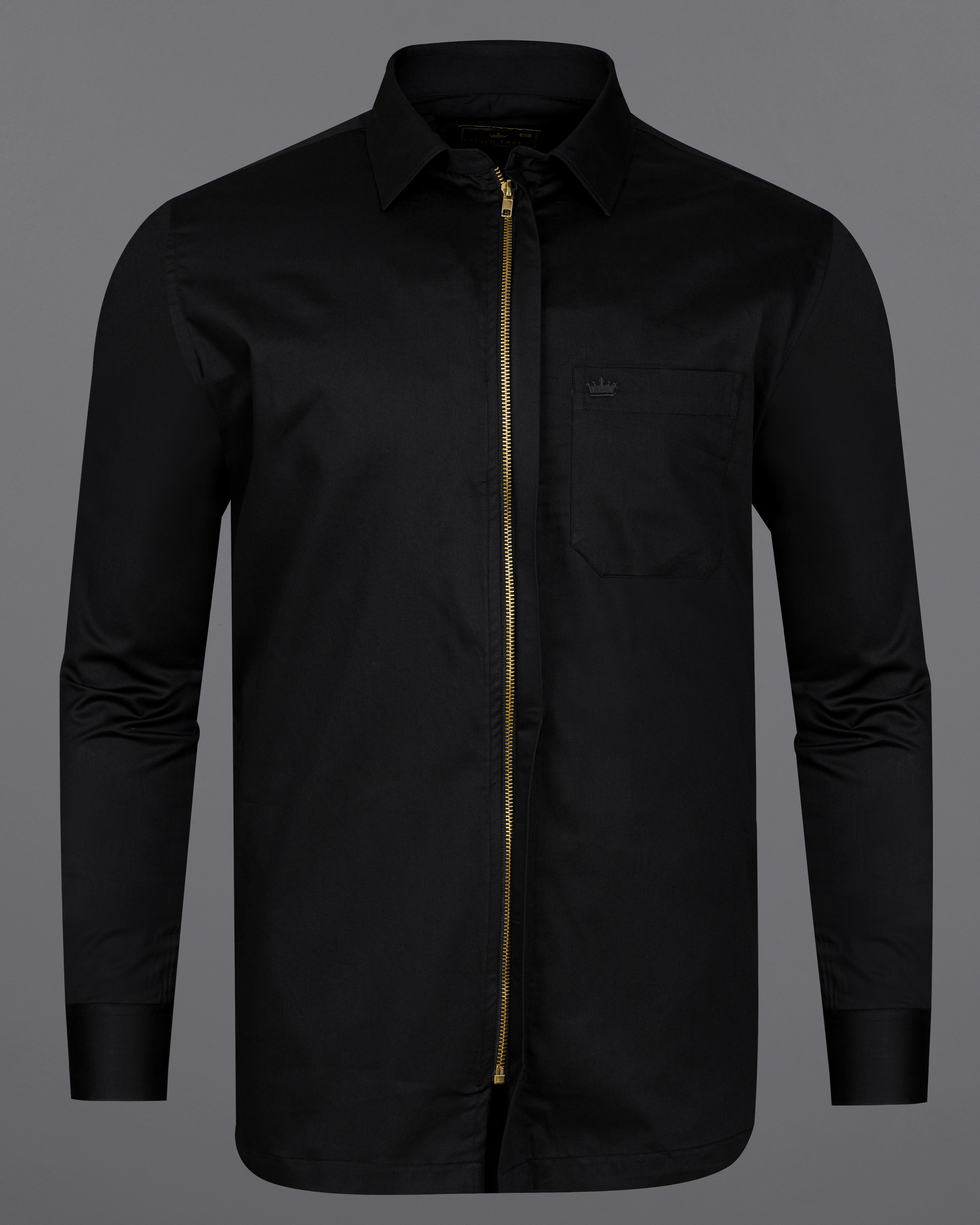 Jade Black Premium Satin Zipper Shirt 4961-BLK-P54-38, 4961-BLK-P54-H-38, 4961-BLK-P54-39, 4961-BLK-P54-H-39, 4961-BLK-P54-40, 4961-BLK-P54-H-40, 4961-BLK-P54-42, 4961-BLK-P54-H-42, 4961-BLK-P54-44, 4961-BLK-P54-H-44, 4961-BLK-P54-46, 4961-BLK-P54-H-46, 4961-BLK-P54-48, 4961-BLK-P54-H-48, 4961-BLK-P54-50, 4961-BLK-P54-H-50, 4961-BLK-P54-52, 4961-BLK-P54-H-52