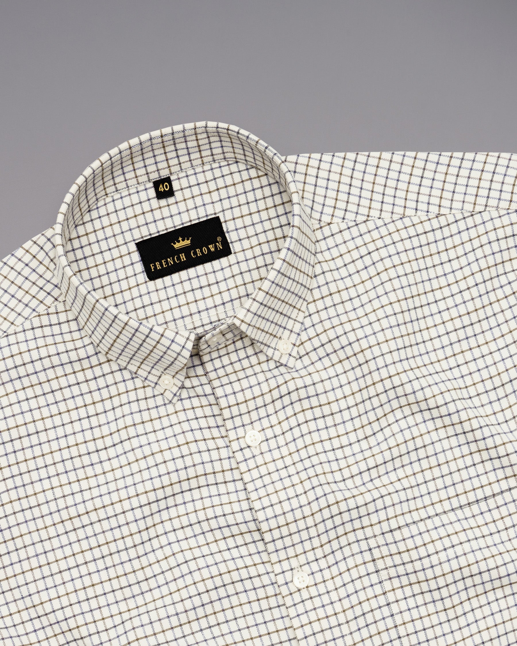 Navik with Martinique Blue and Shadow Brown Twill Micro Checked Shirt