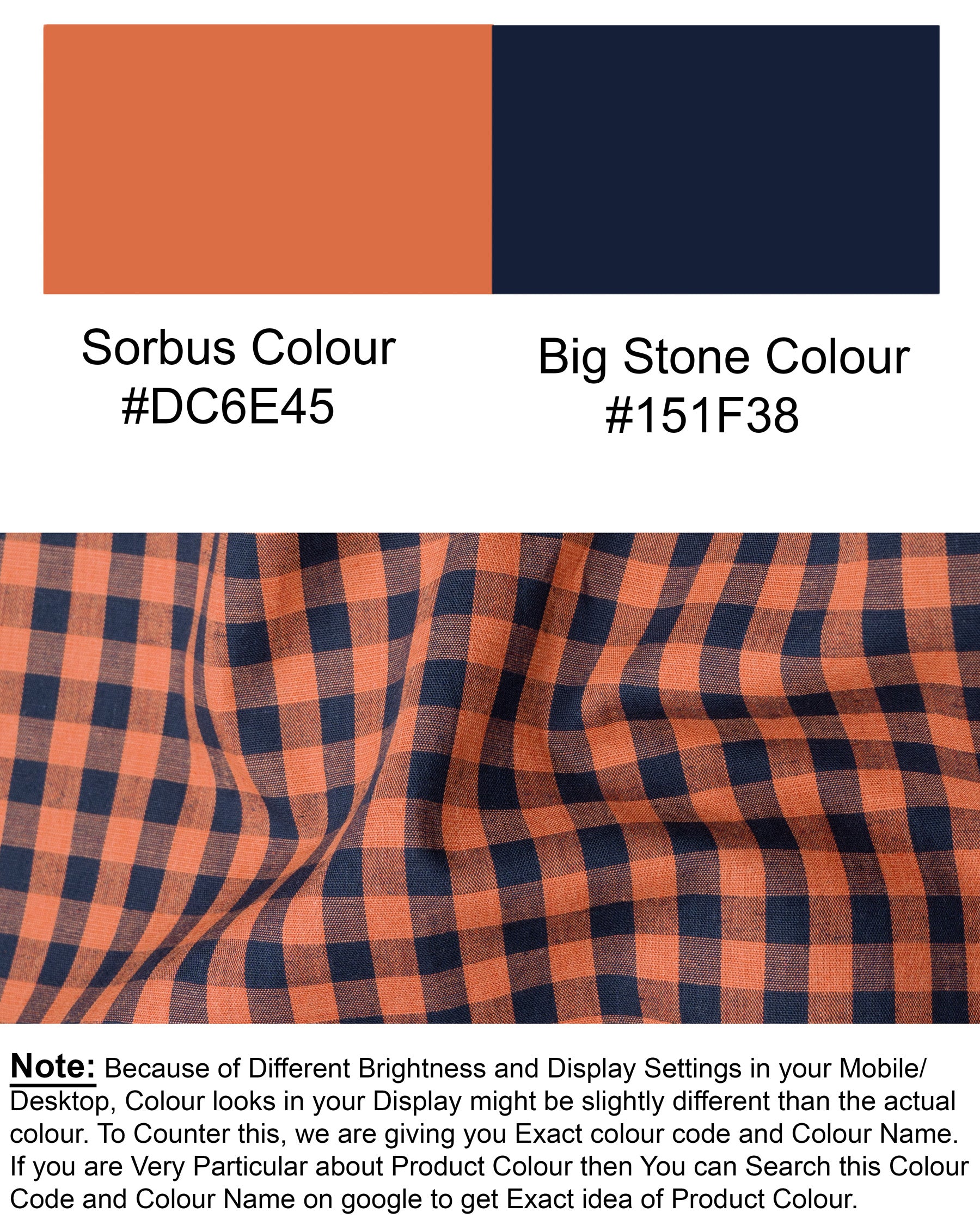 Sorbus Orange and Big Stone Blue Premium Cotton Shirt