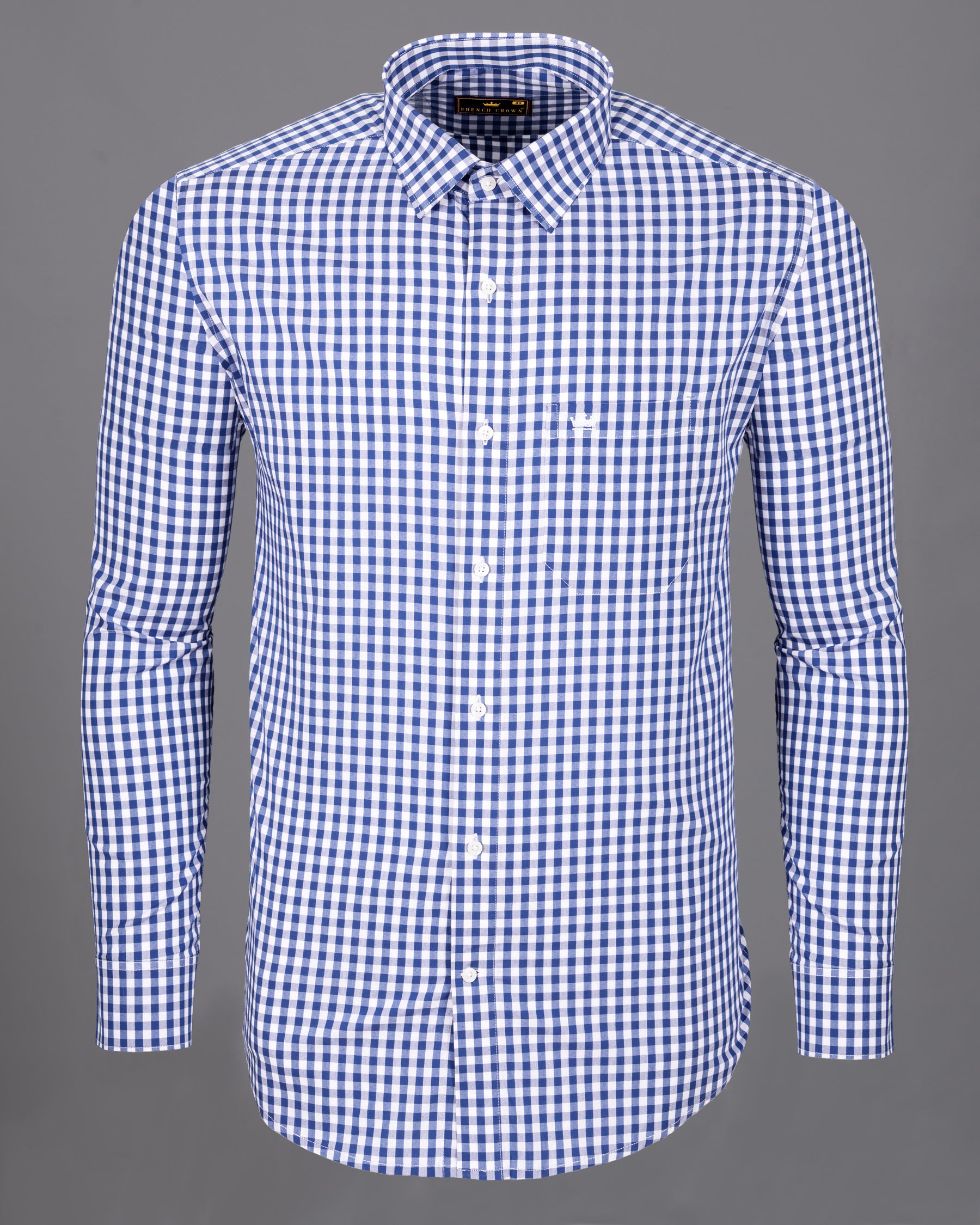 Blue with White Gingham checked Premium Cotton shirt 4978-38,4978-H-38,4978-39,4978-H-39,4978-40,4978-H-40,4978-42,4978-H-42,4978-44,4978-H-44,4978-46,4978-H-46,4978-48,4978-H-48,4978-50,4978-H-50,4978-52,4978-H-52