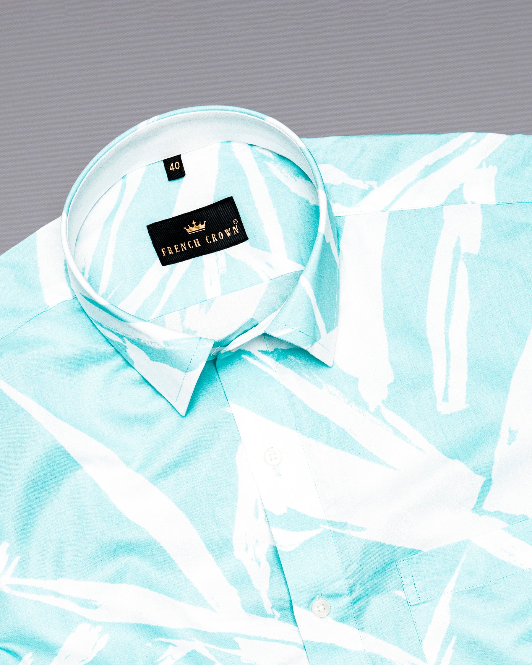 Cruise Blue Abstract Print Premium Cotton shirt